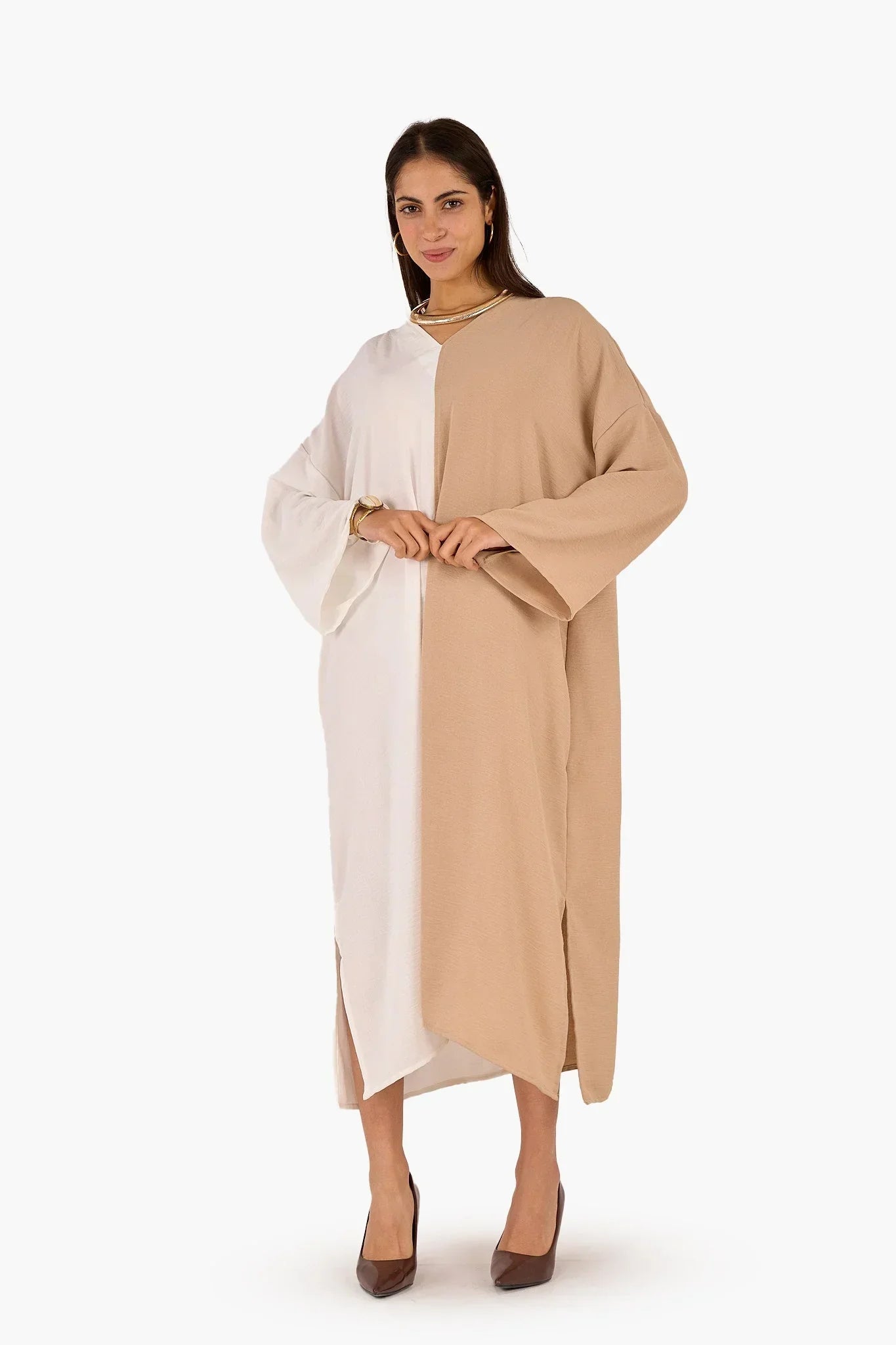 Clue - Dual Tone V-Neck Dress 1