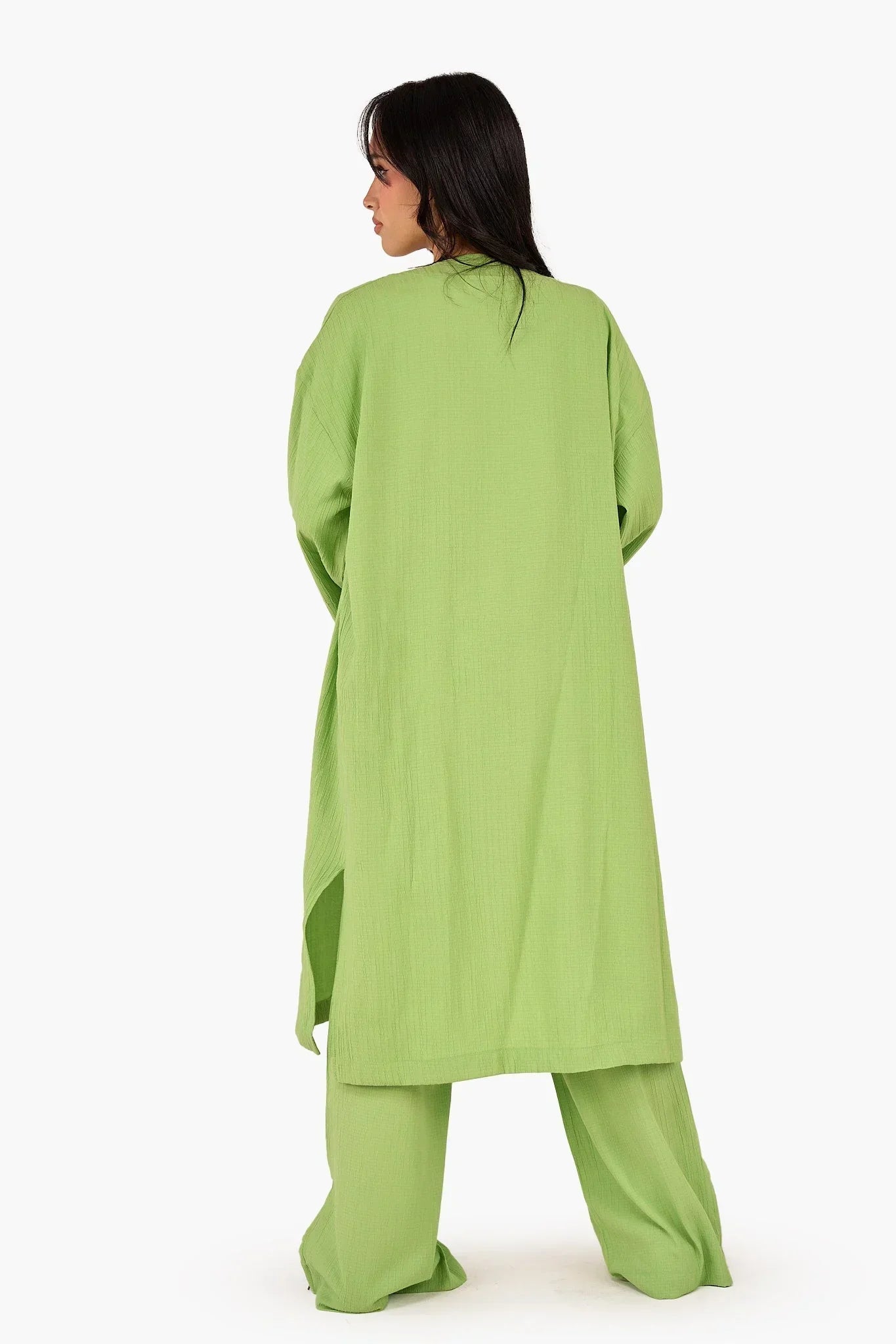 Clue - Textured Pattern Midi Kimono 9