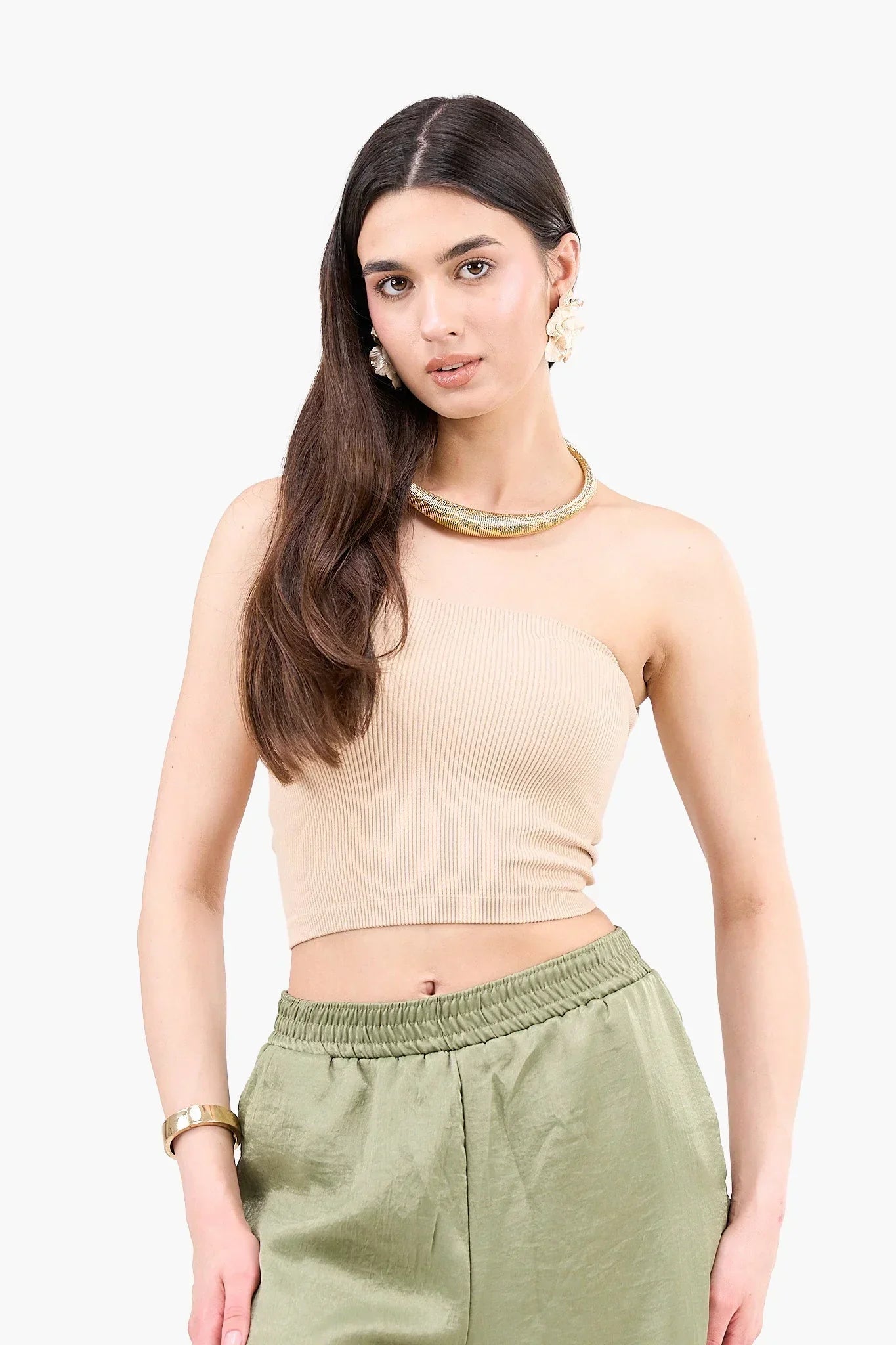 Clue - Strapless Cropped Ribbed Top 2