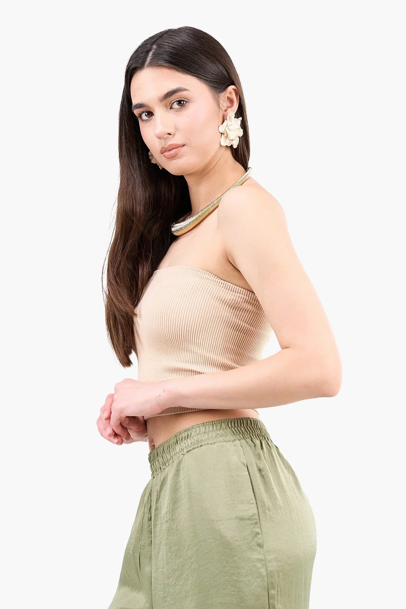 Clue - Strapless Cropped Ribbed Top 3