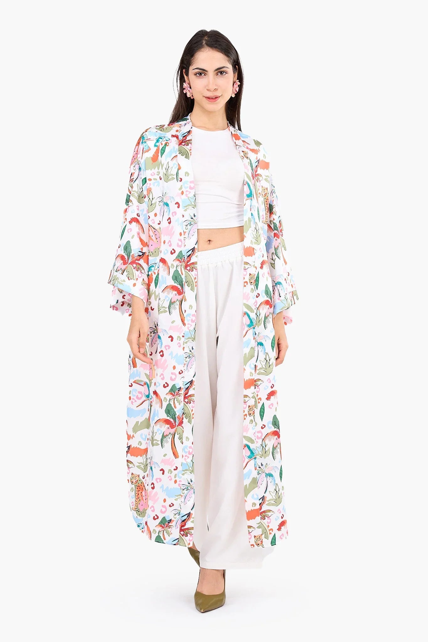 Clue - Colorful Palm-Print Kimono 2