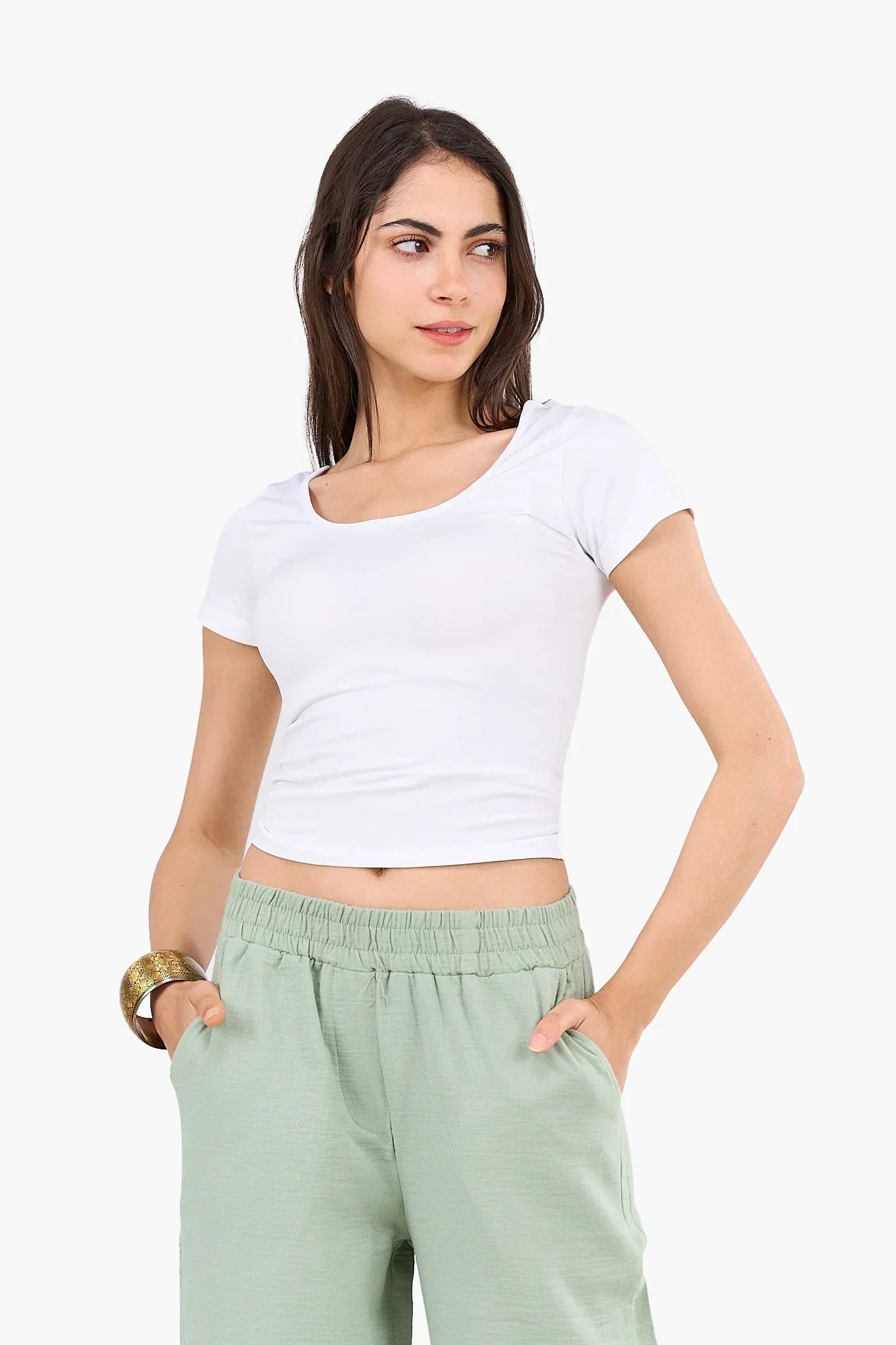 Clue - Round Neck Cropped Top 5