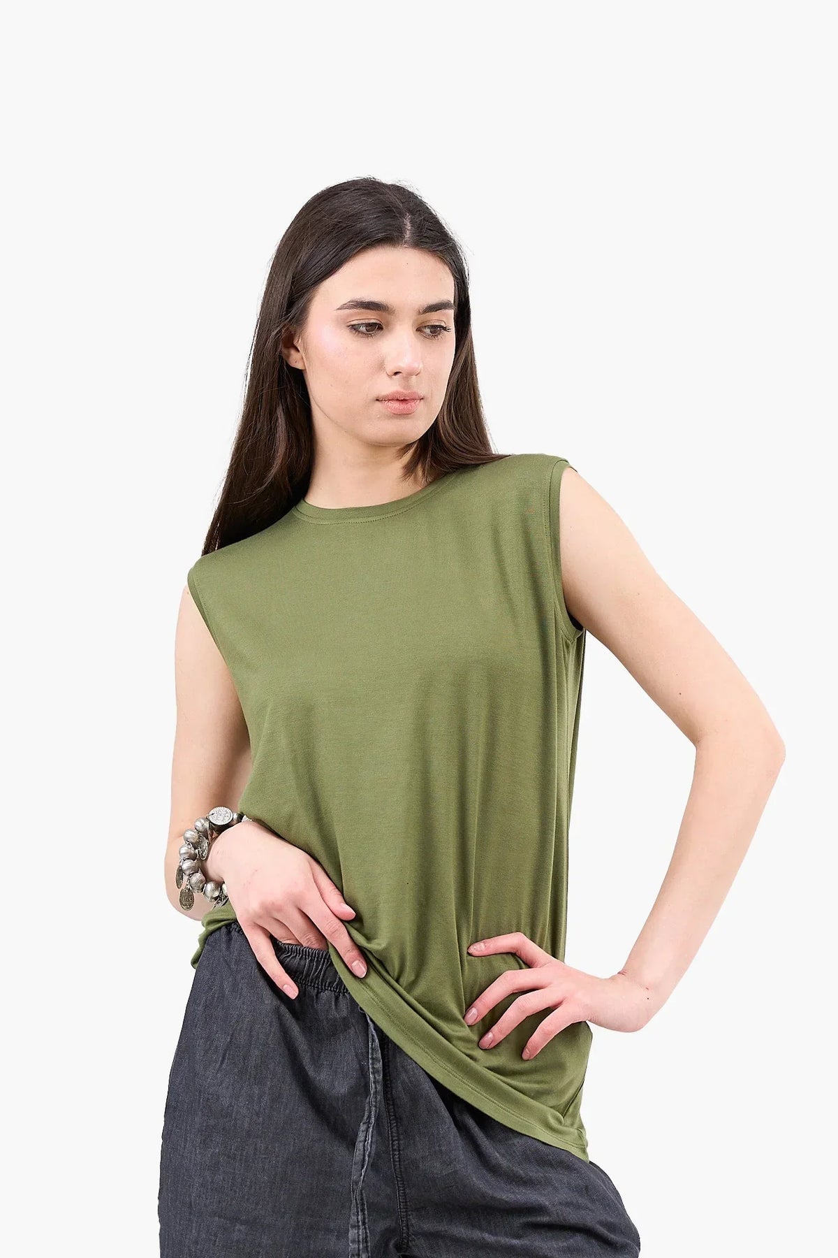 Clue - Sleeveless Viscose T-Shirt 1