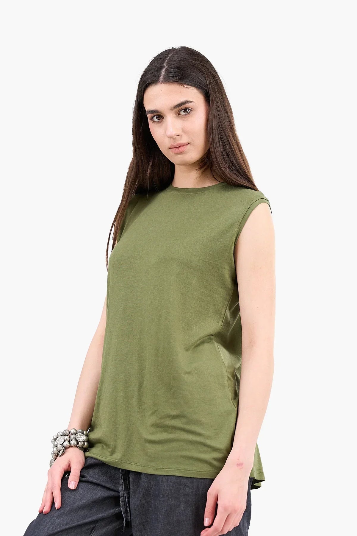 Clue - Sleeveless Viscose T-Shirt 2
