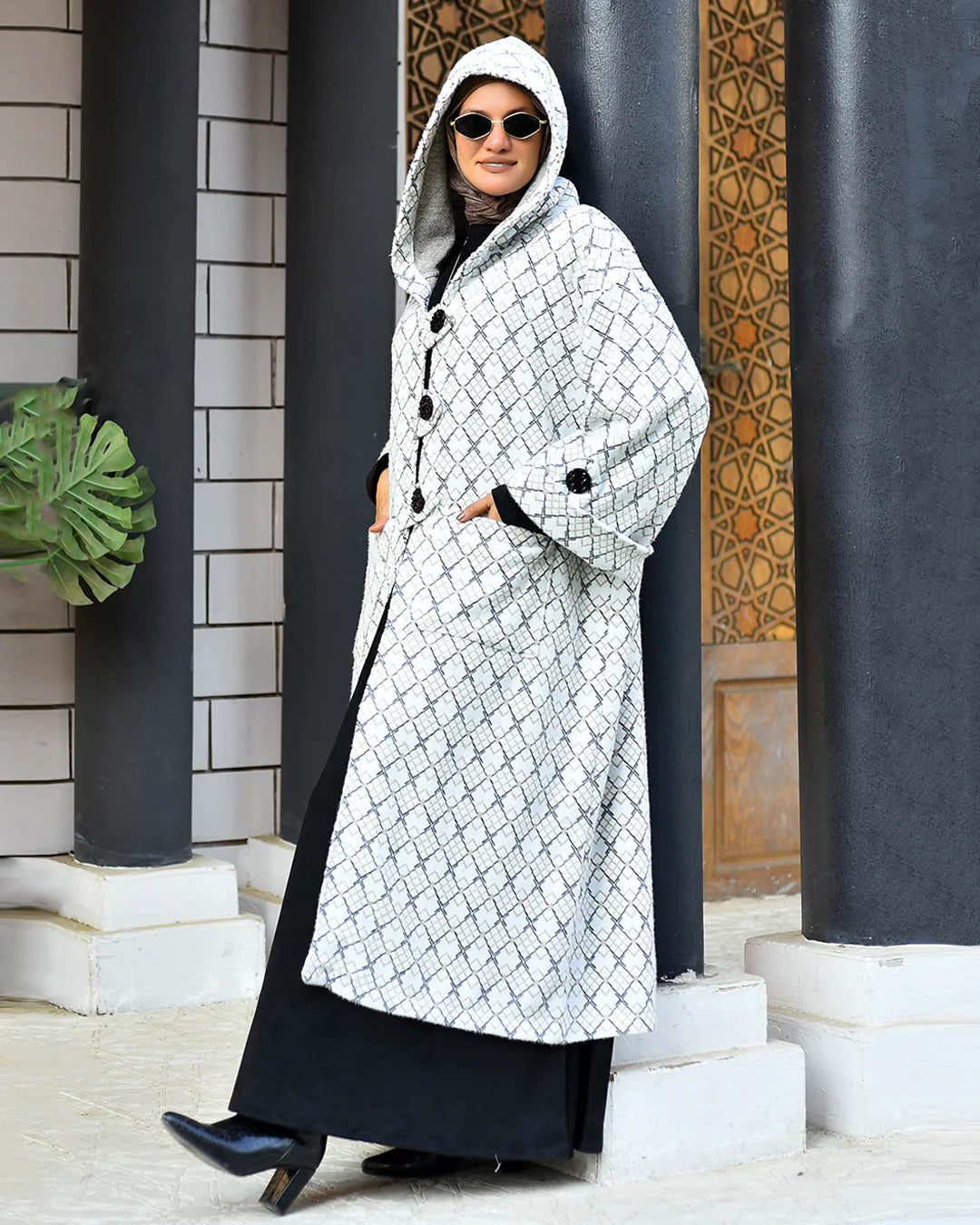 Queenza - Tweed Hooded Cardigan 1