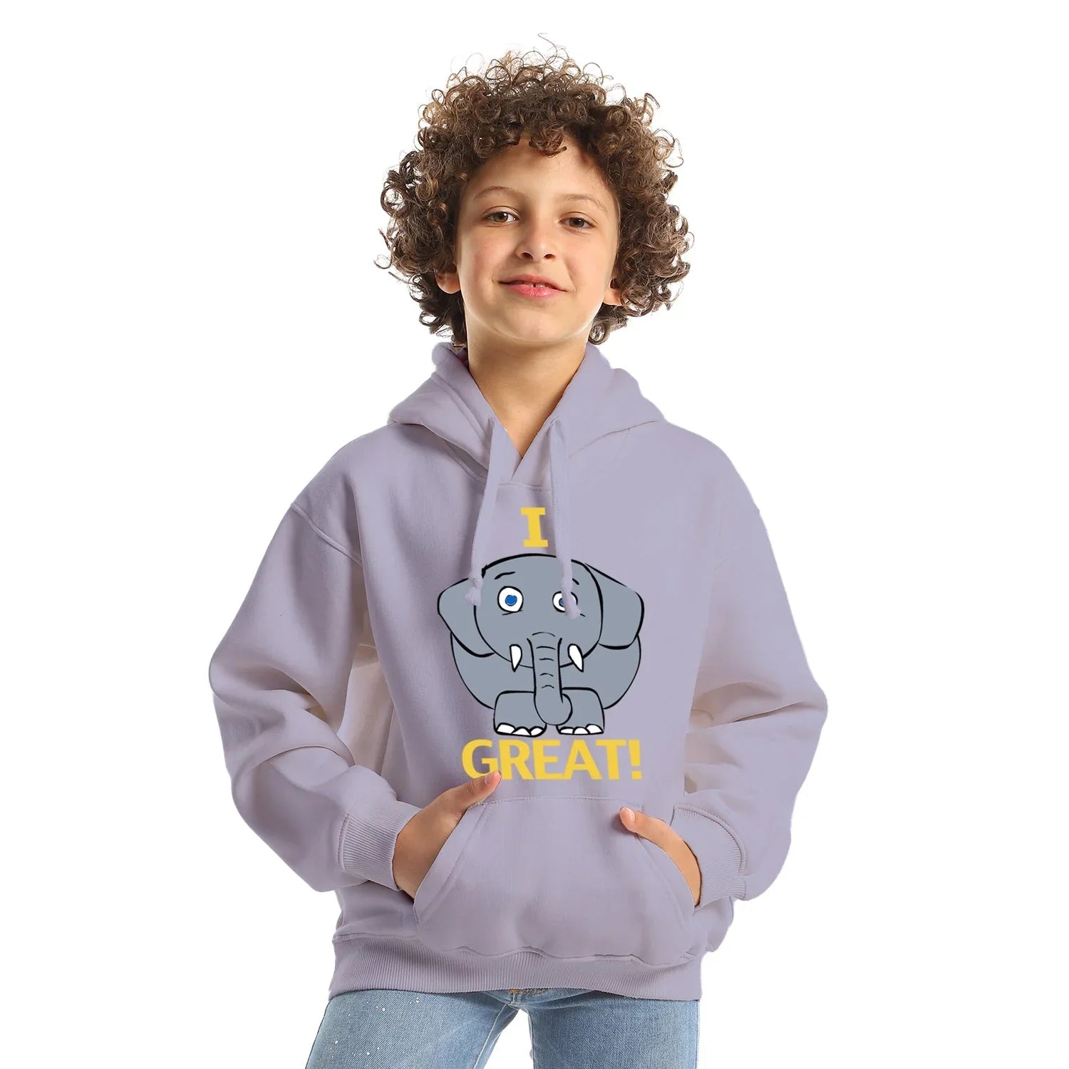 NAS Trends - I feel Great Kids Oversized Hoodie-Lila 1