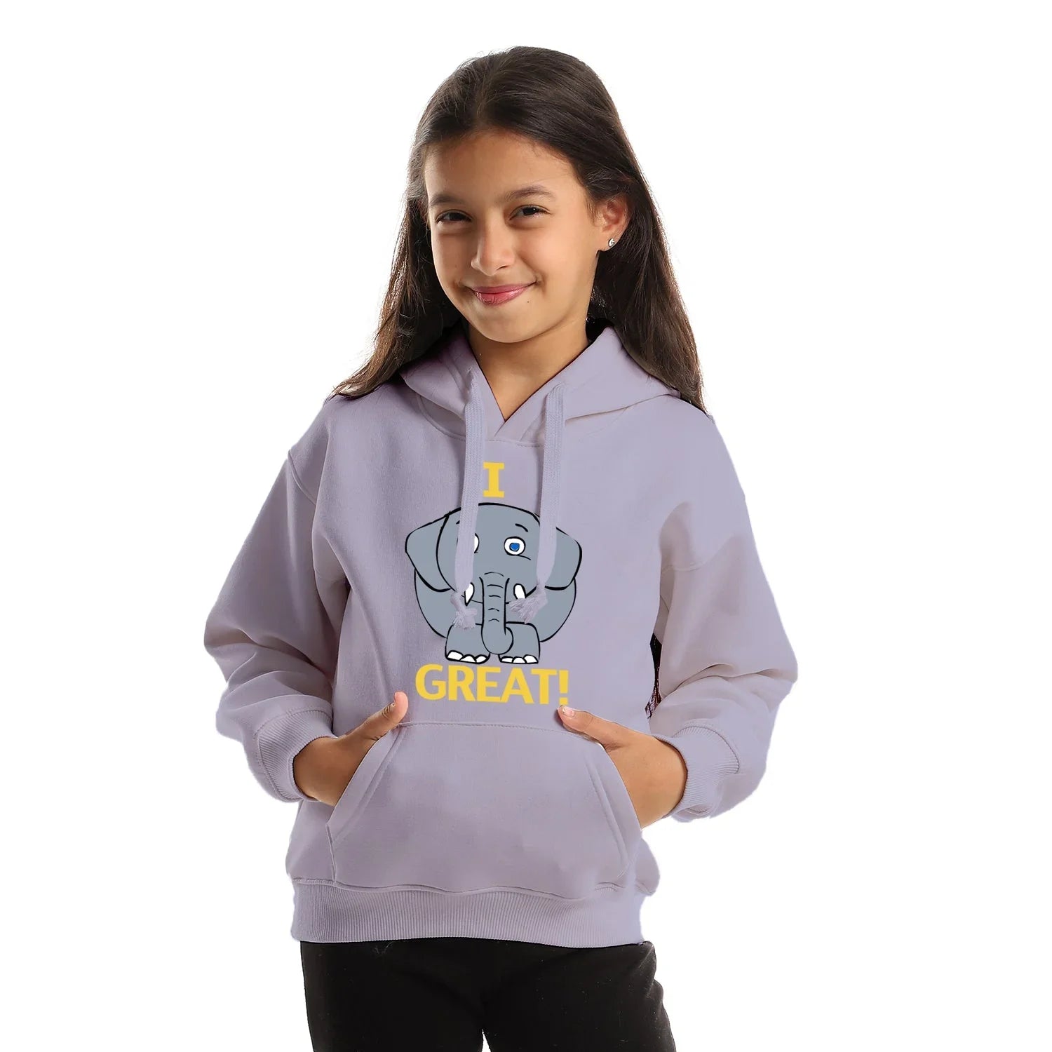 NAS Trends - I feel Great Kids Oversized Hoodie-Lila 3