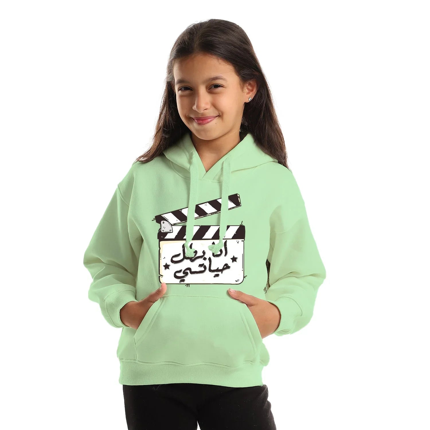 NAS Trends - Im My Own Hero Kids Oversized Hoodie-mint Green 3