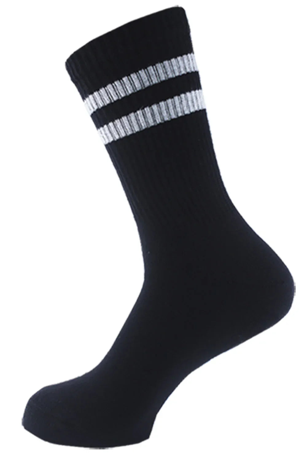 Sam Socks- Men Set Of 6 Long Half Terry Sport Socks Black-White 2