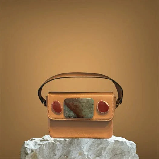 The Concept Store - Beige Mermaid Stones Bag Orange and Blue 1