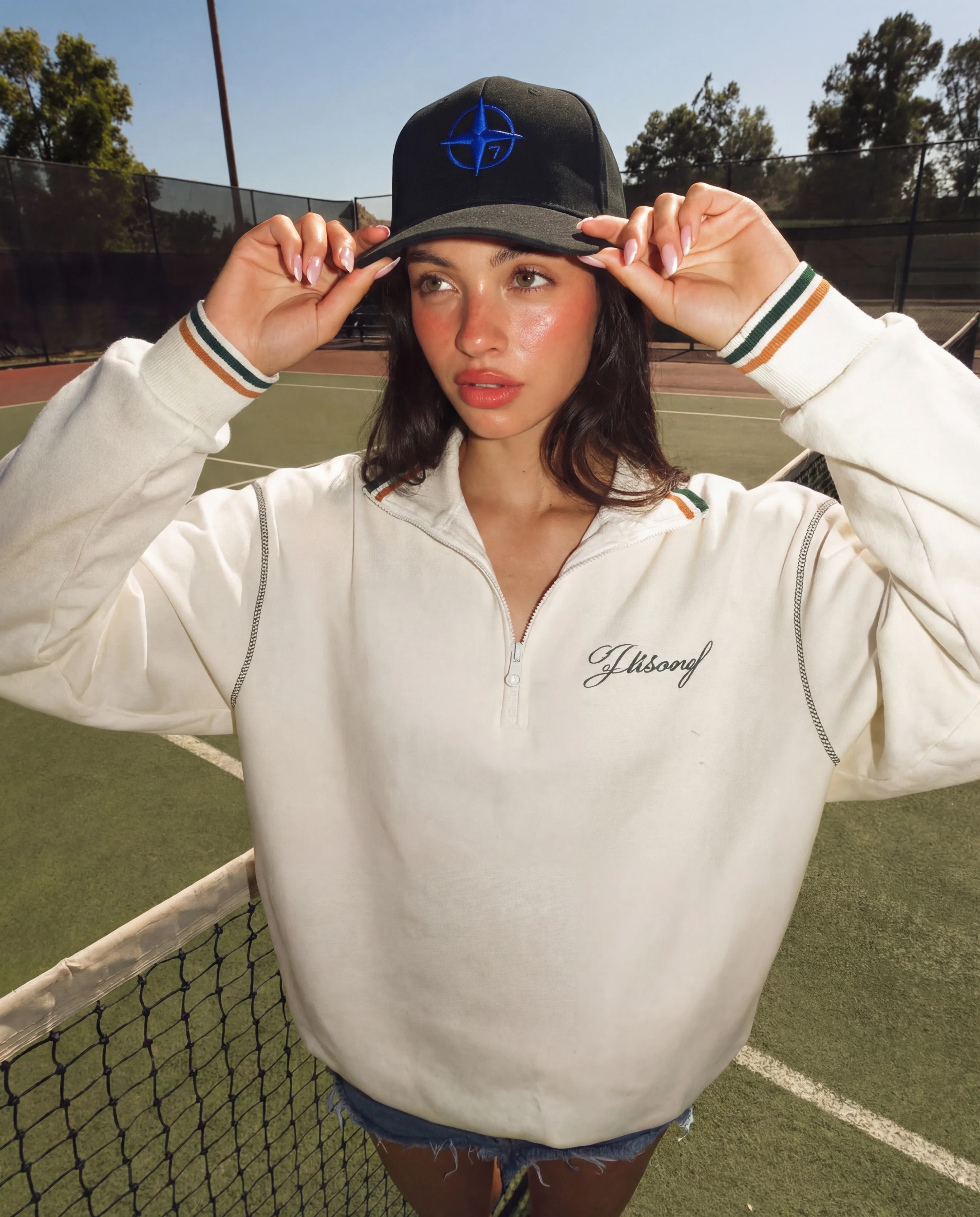 Black X Blue Compass Cap - 7elm