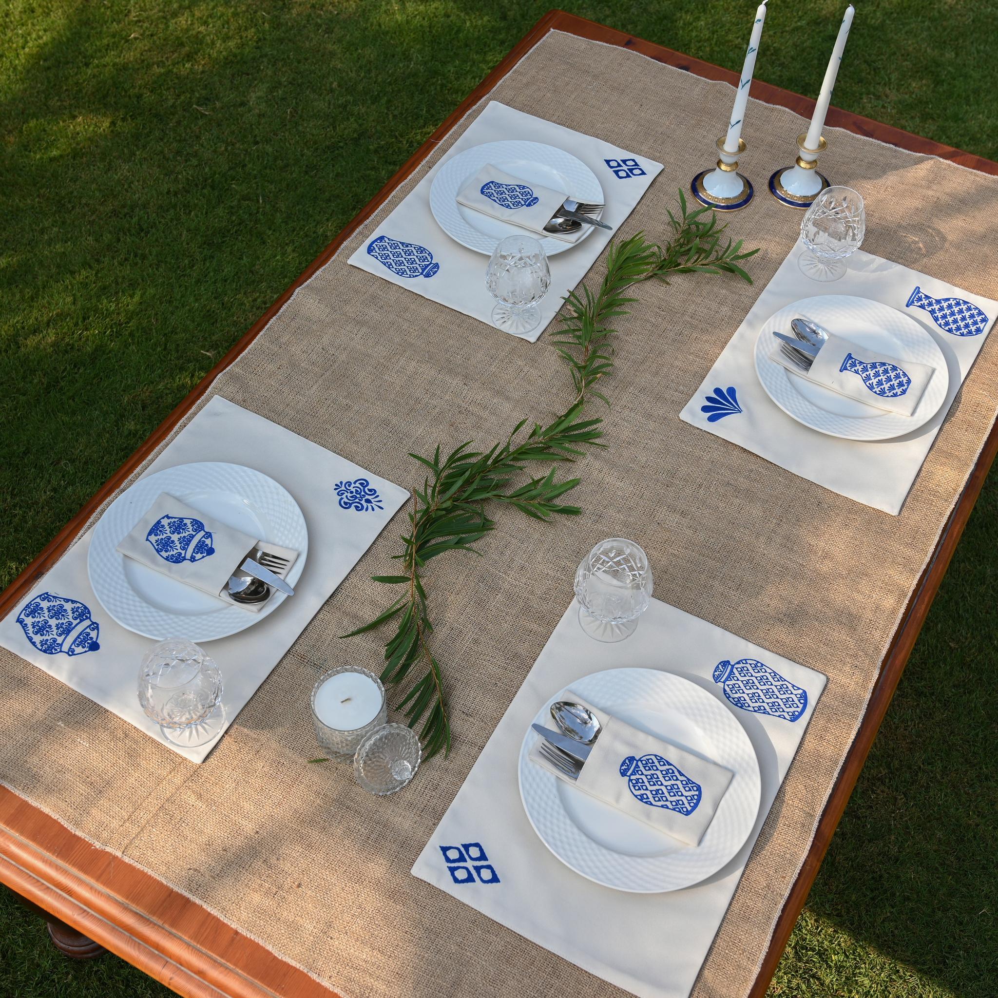 Bleu Blanc Placemats Set - Ticas