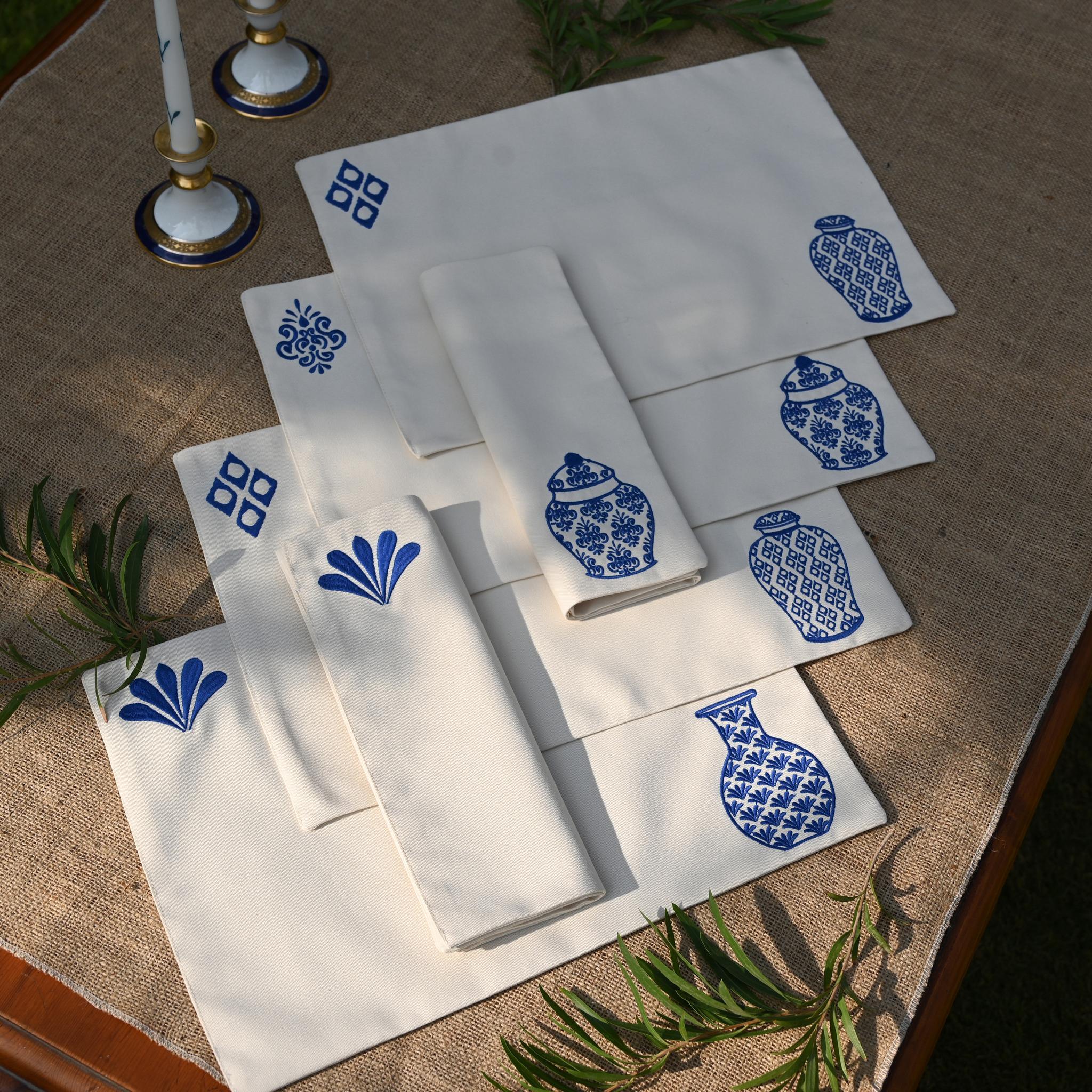 Bleu Blanc Placemats Set - Ticas
