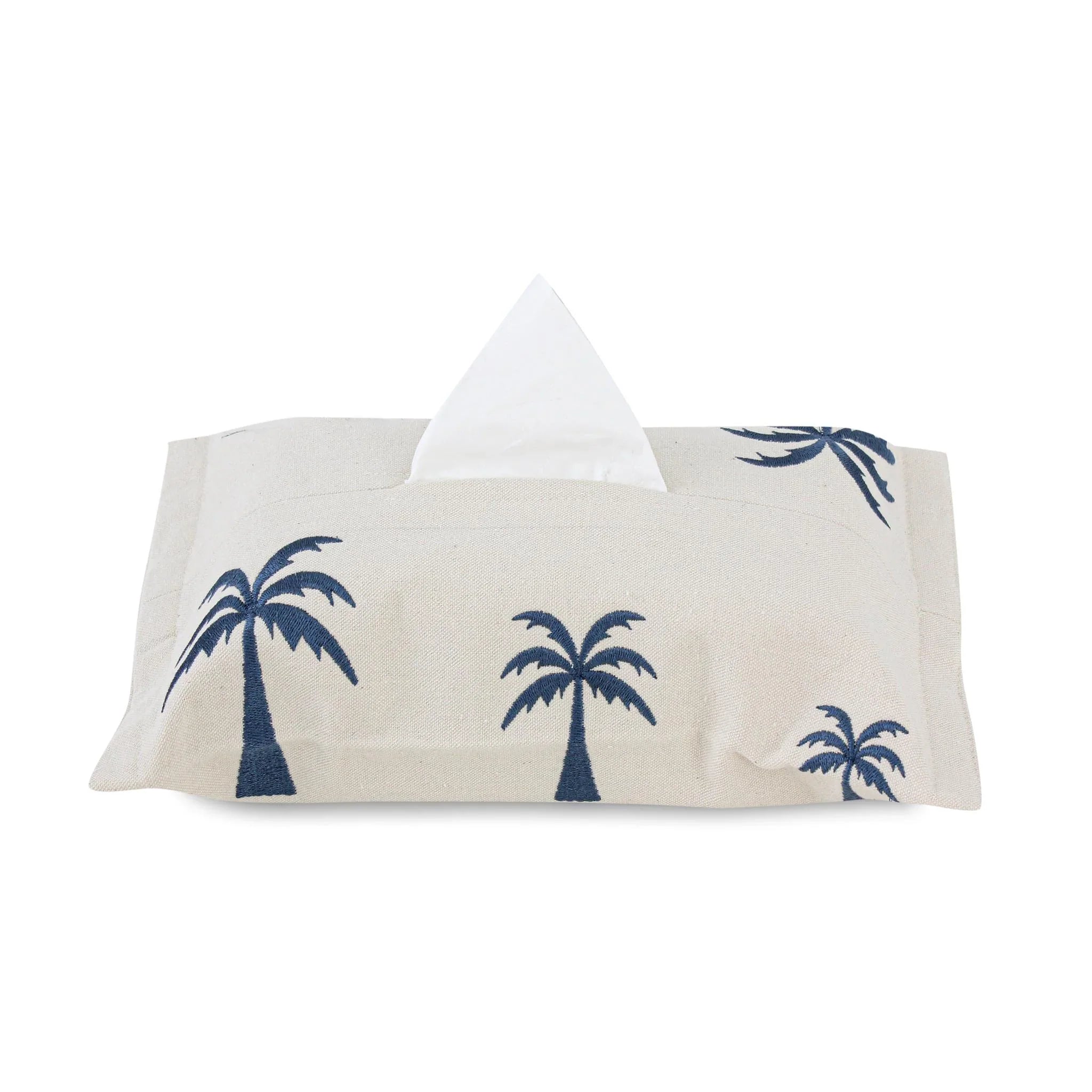 Blue Palm Tissue Box Cover - Ticas