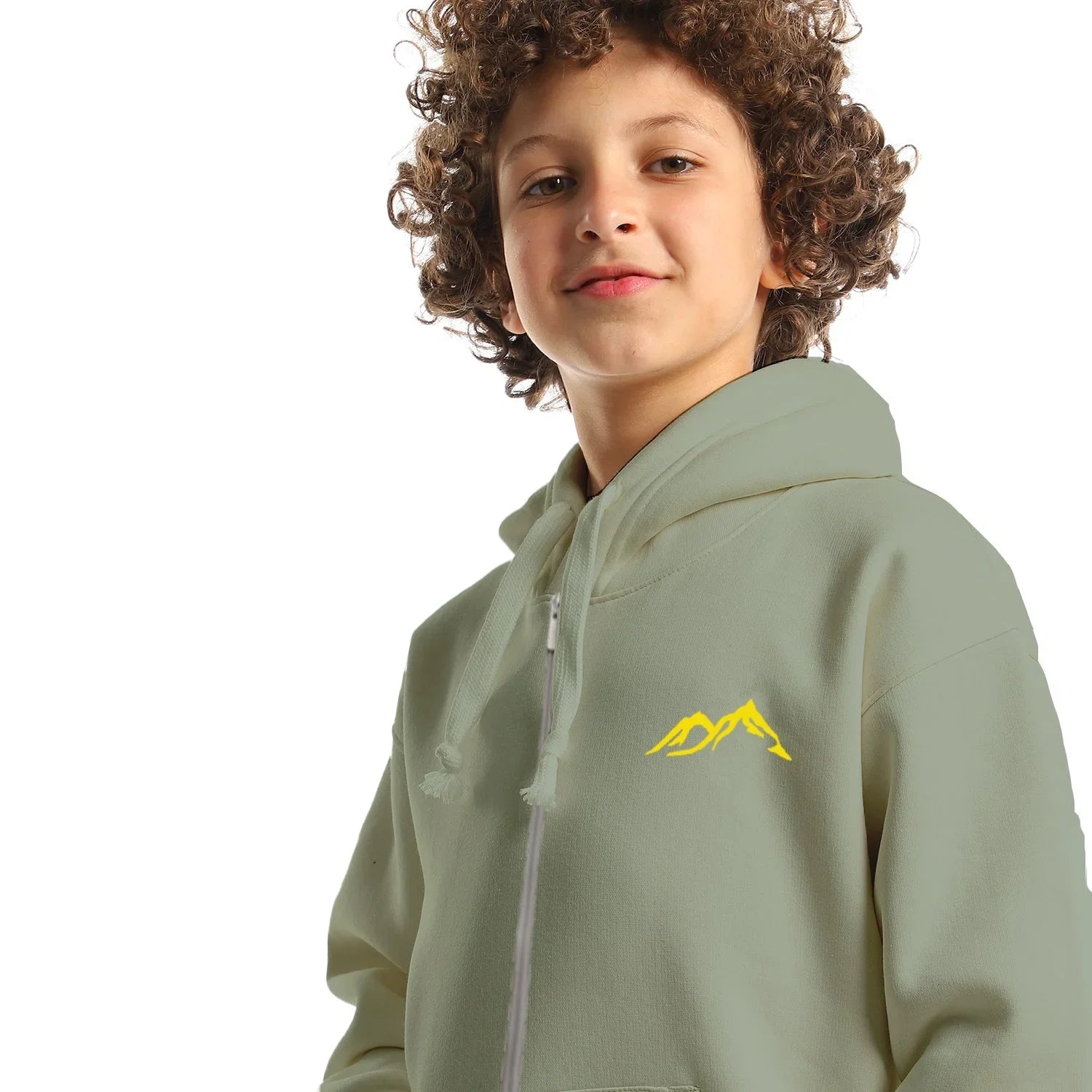 NAS Trends - Cold Mountain Kids Oversized Zip-up Hoodie-Olive 5