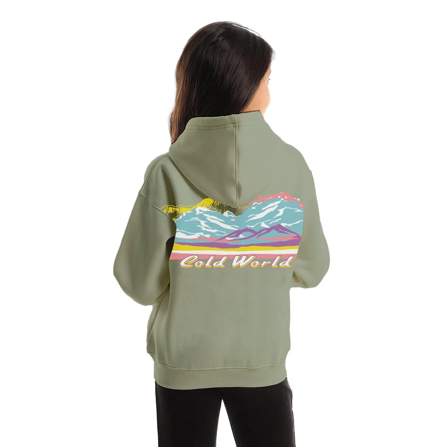 NAS Trends - Cold Mountain Kids Oversized Zip-up Hoodie-Olive 4