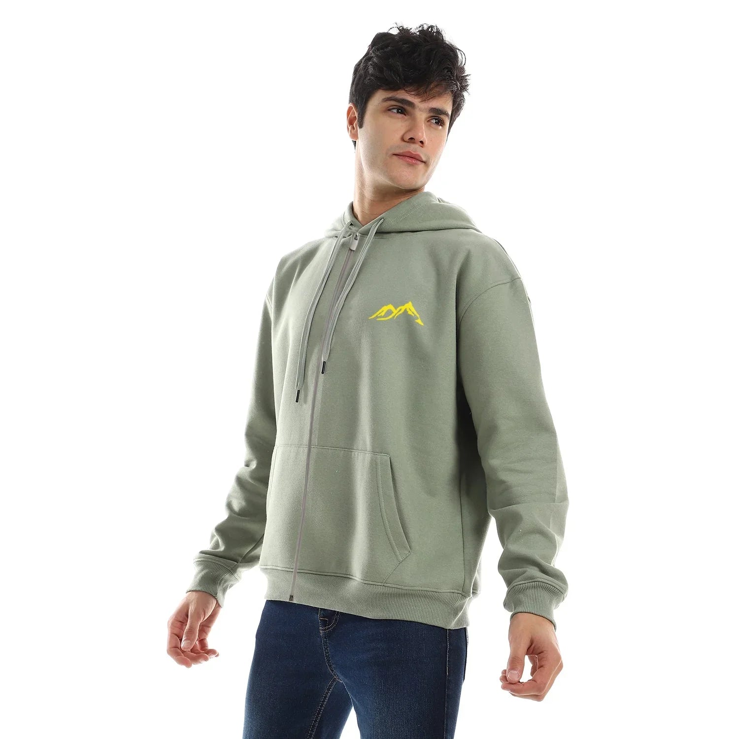 NAS Trends - Cold Mountain Unisex Oversized Zip-up Hoodie-Olive 4