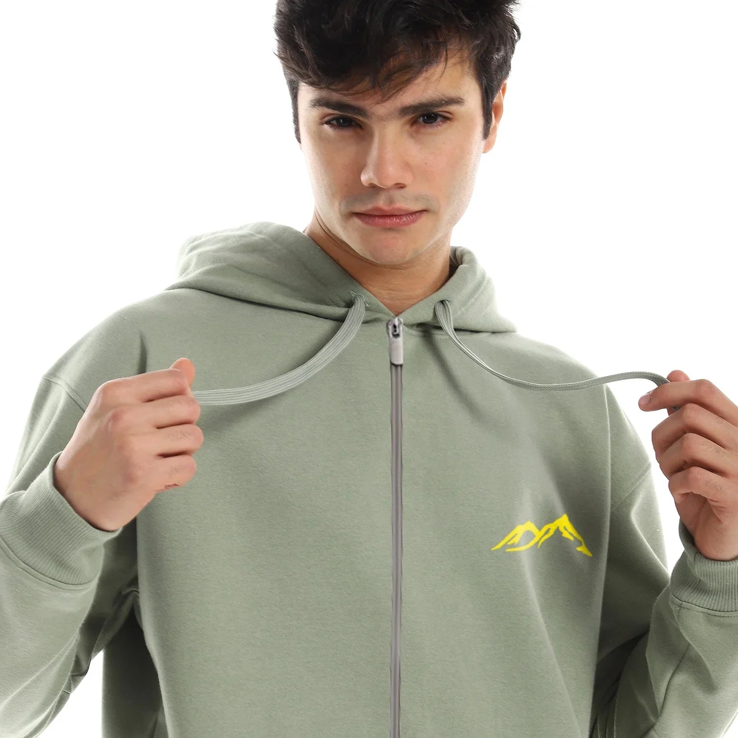 NAS Trends - Cold Mountain Unisex Oversized Zip-up Hoodie-Olive 5