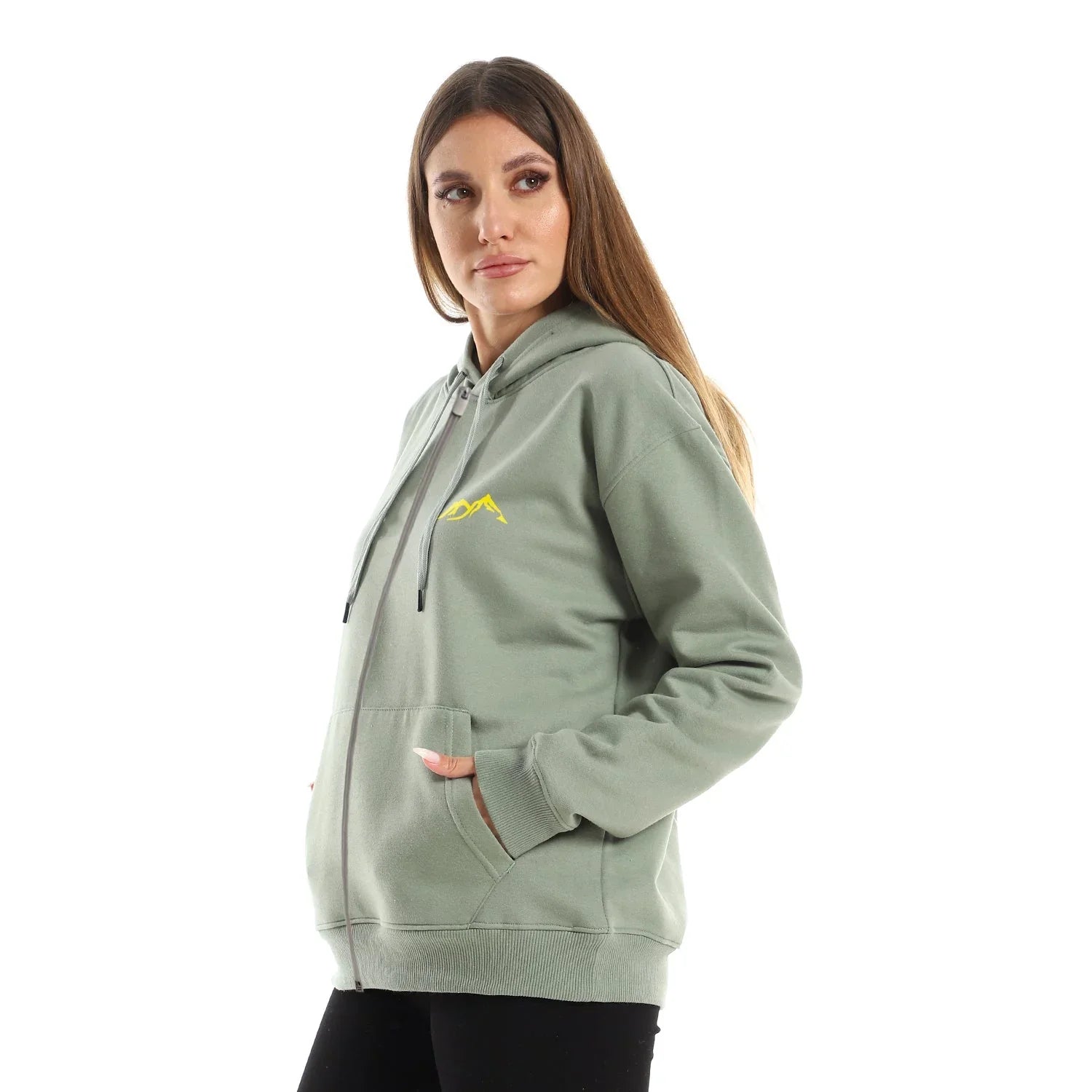 NAS Trends - Cold Mountain Unisex Oversized Zip-up Hoodie-Olive 3