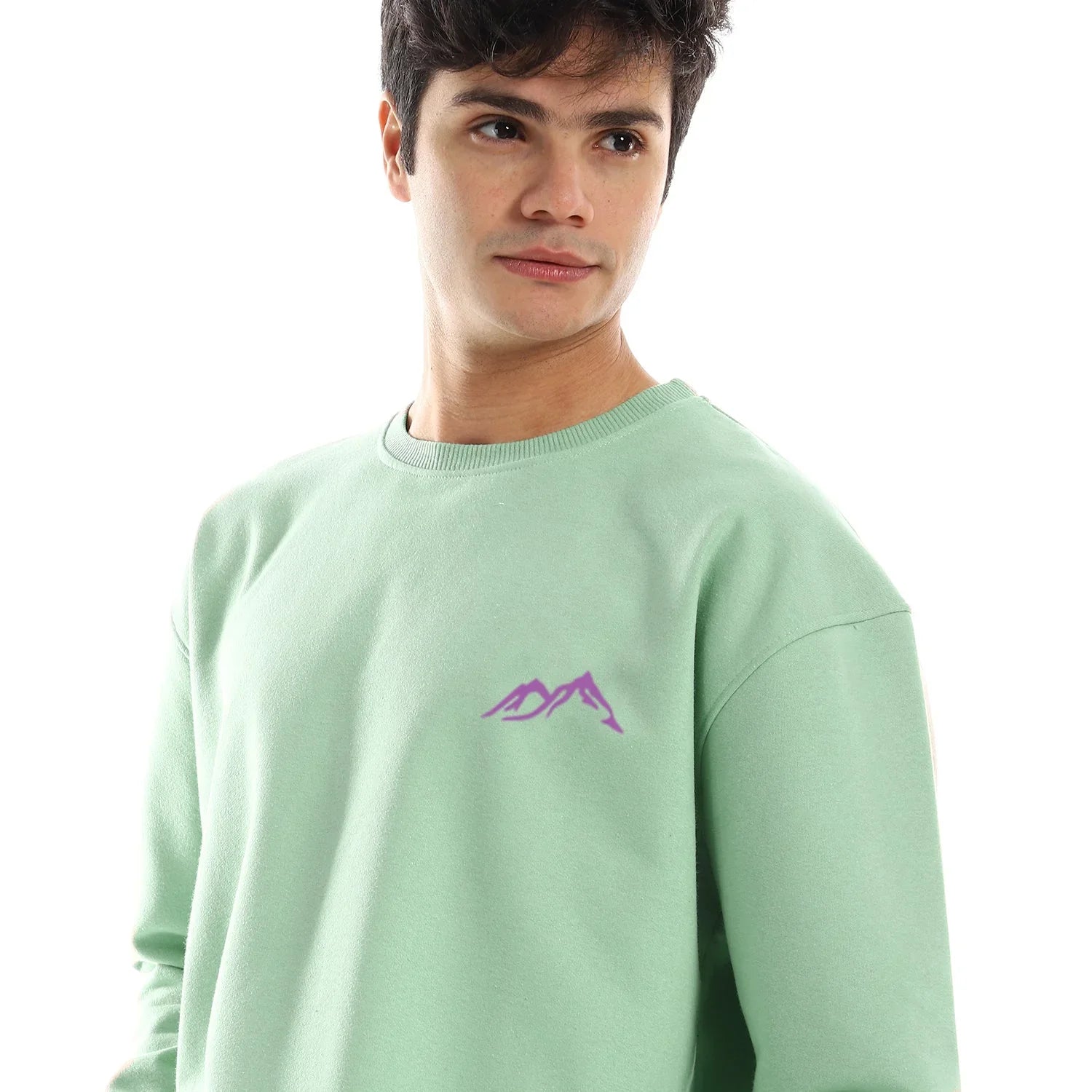 NAS Trends - Cold Mountain Unisex Oversized Crew-neck Sweatshirt-mint Green 5