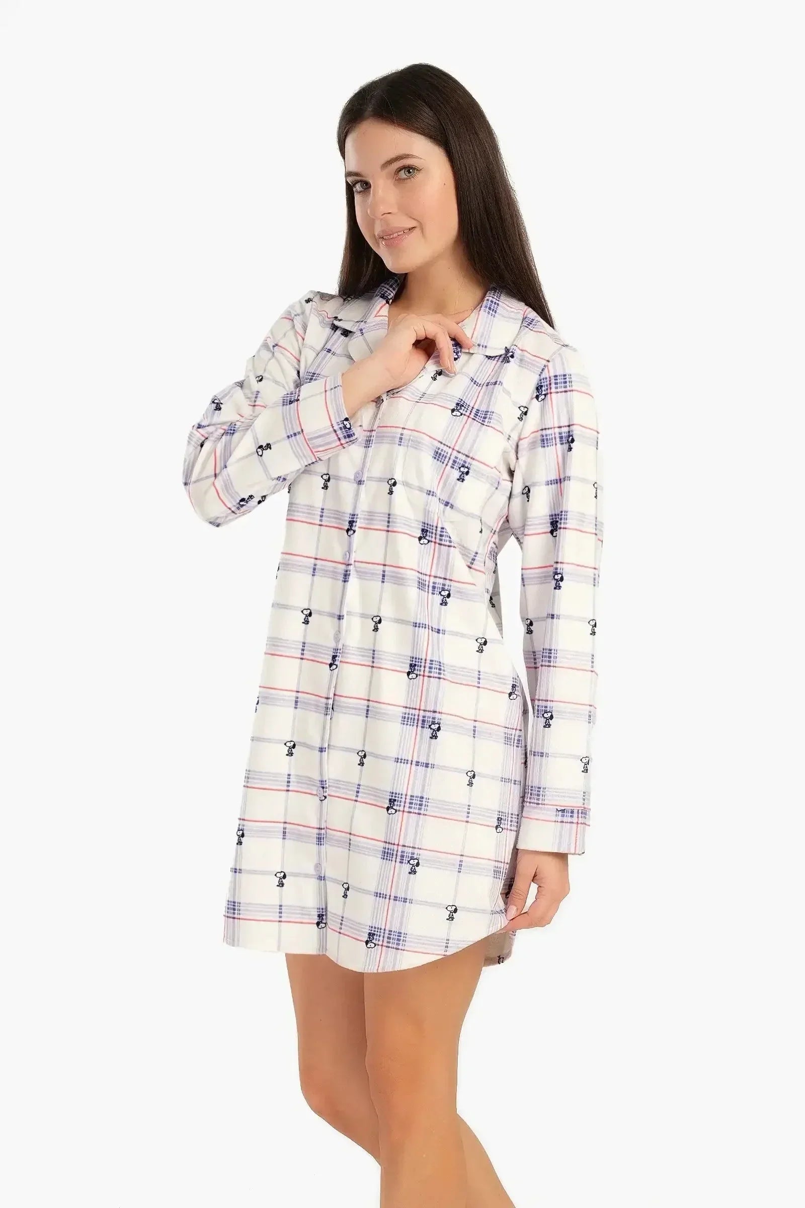Carina - Checkered Snoopy Night Shirt 1
