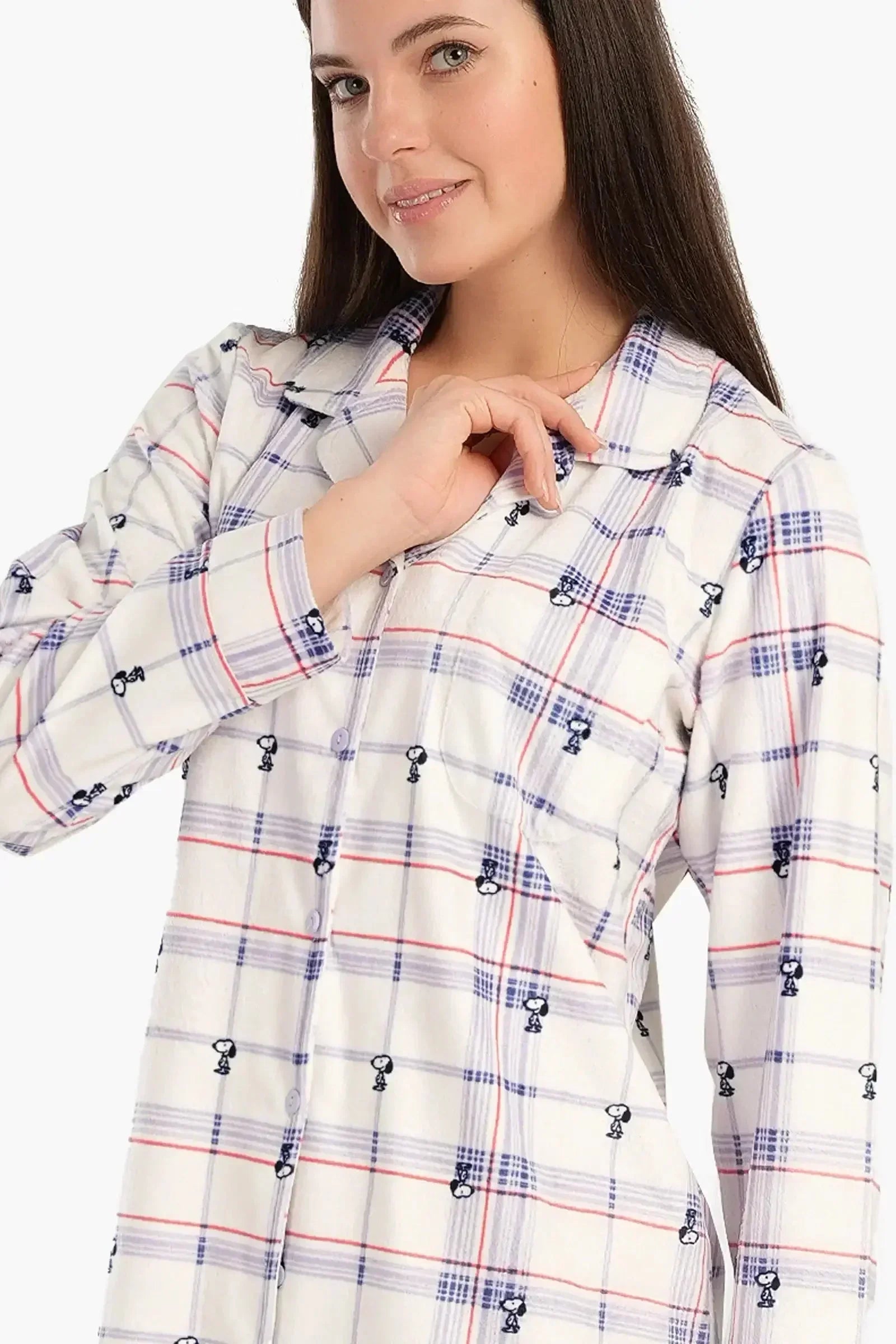Carina - Checkered Snoopy Night Shirt 4