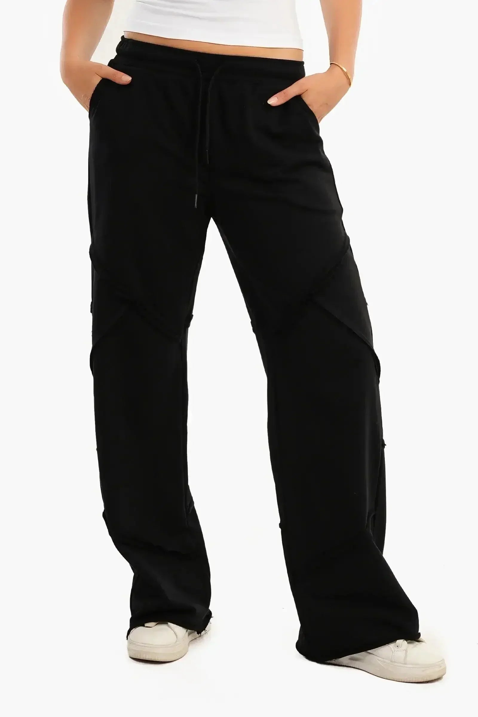 Carina - Black Piping Lounge Pants 1