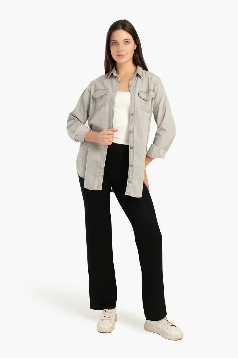 Carina - Straight Cut Solid Pants 9