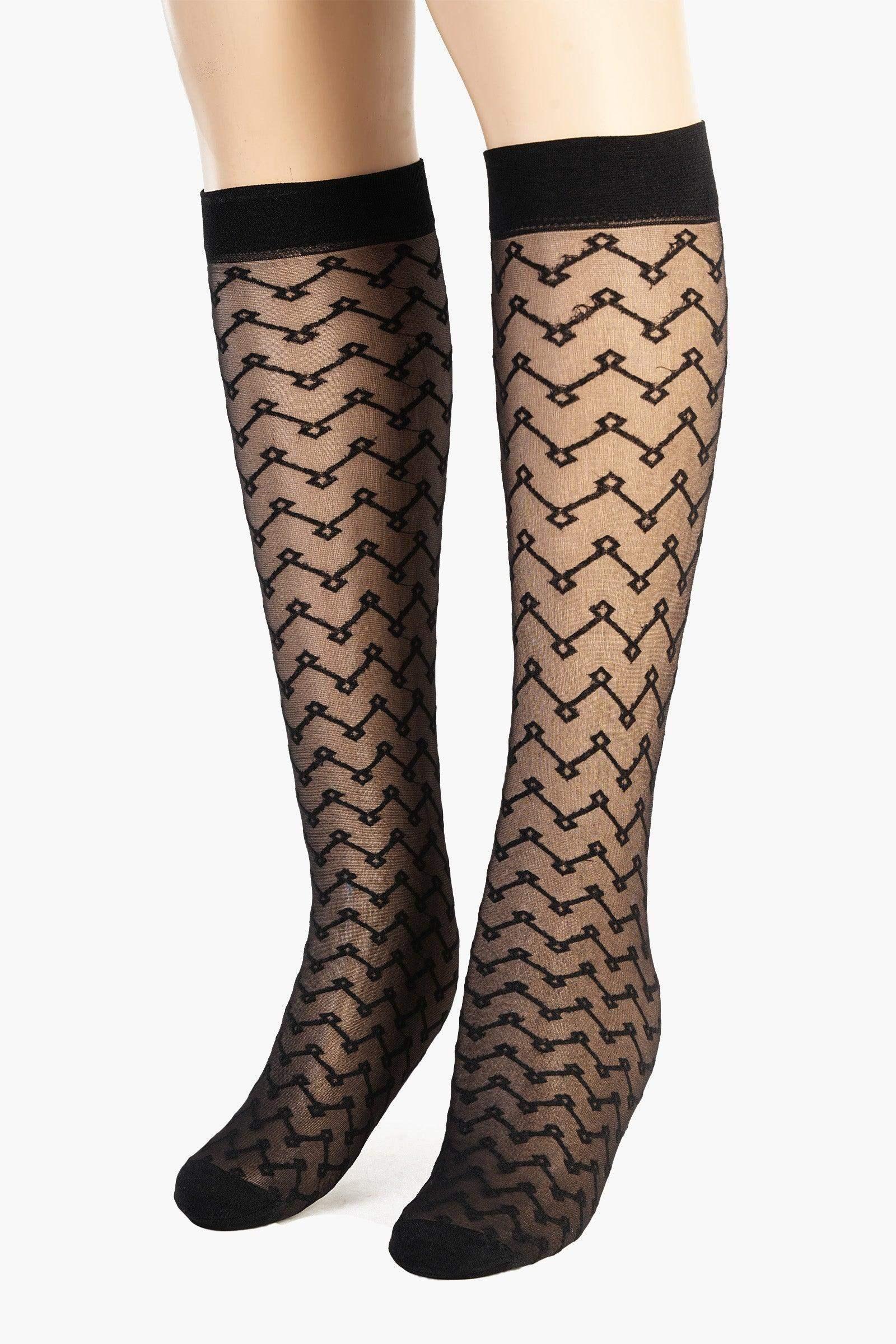 Carina - Chains Knee High Socks 1