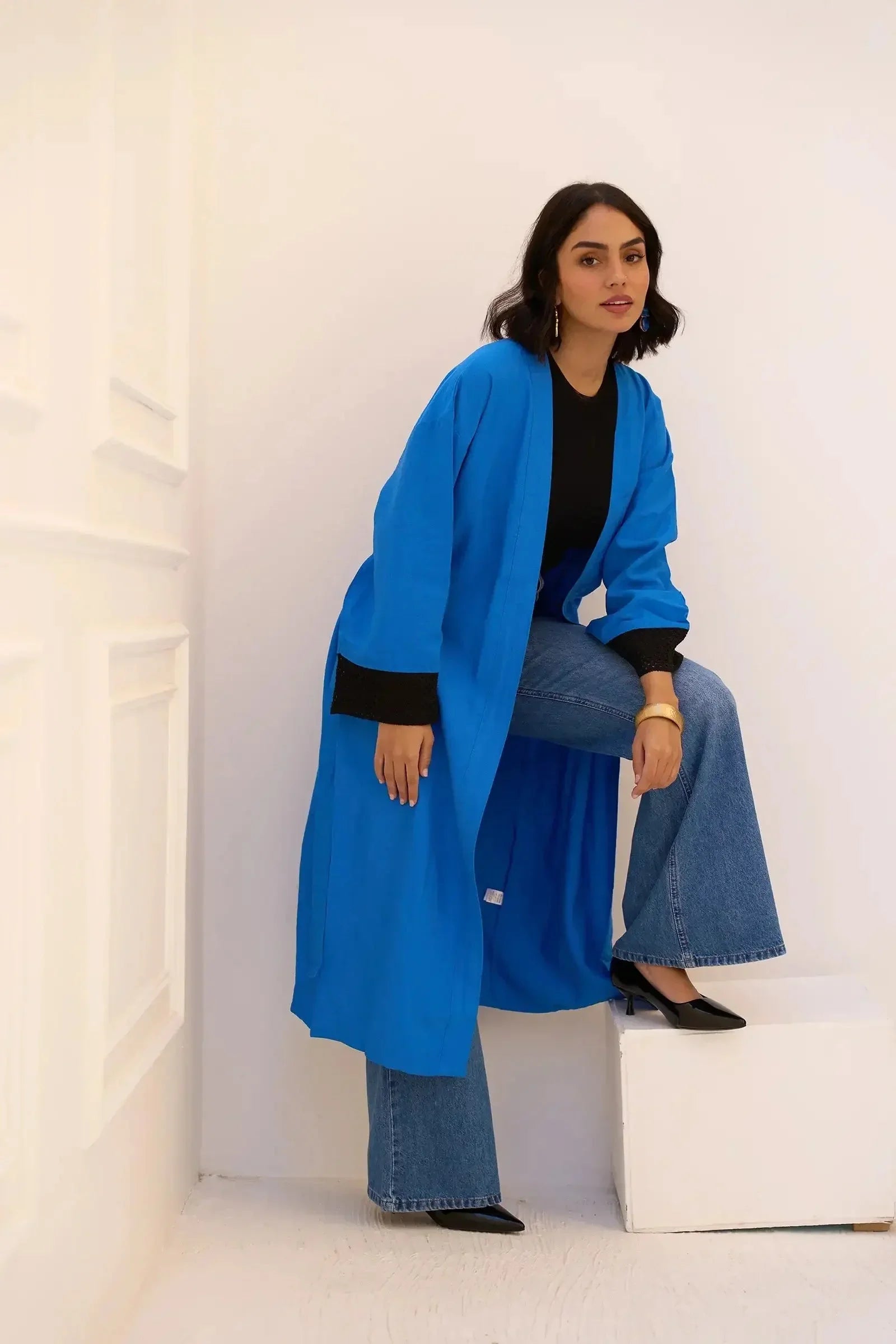 Carina - Kimono with Crochet Fishnet Cuffs 2