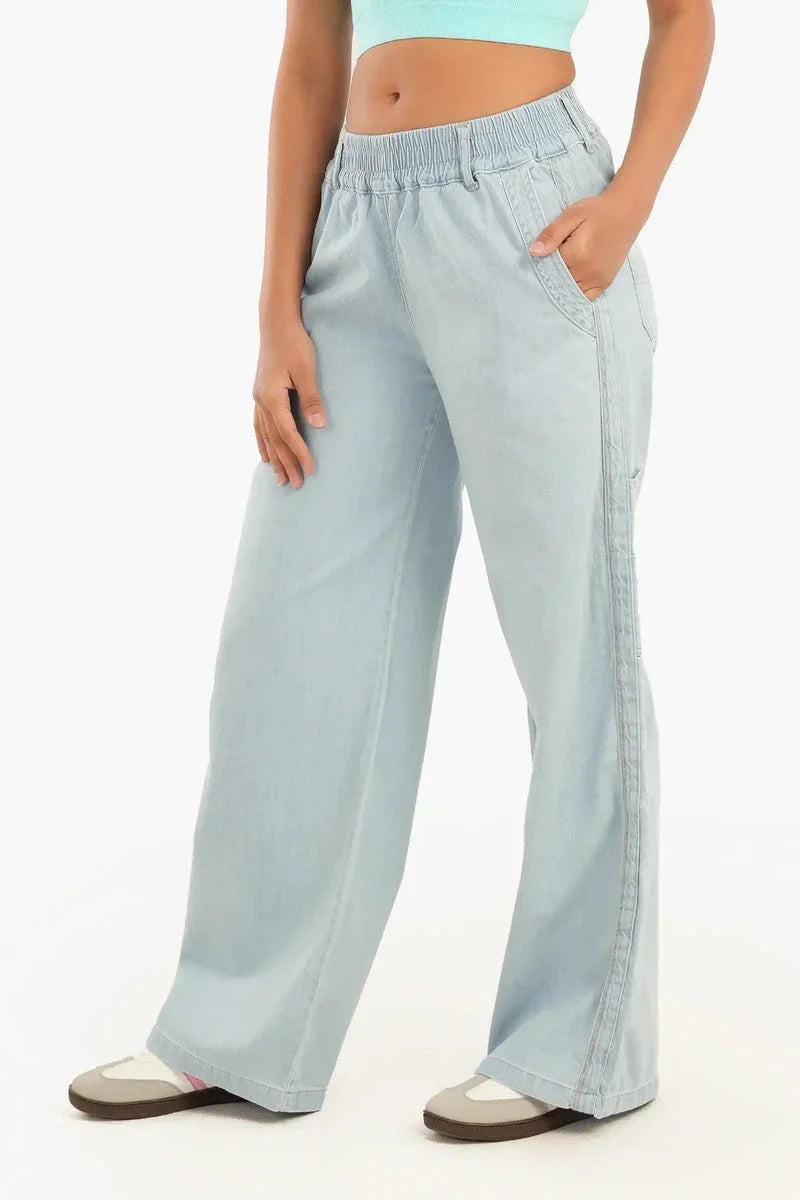 Carina - Lightweight Wide Leg Jeans 10