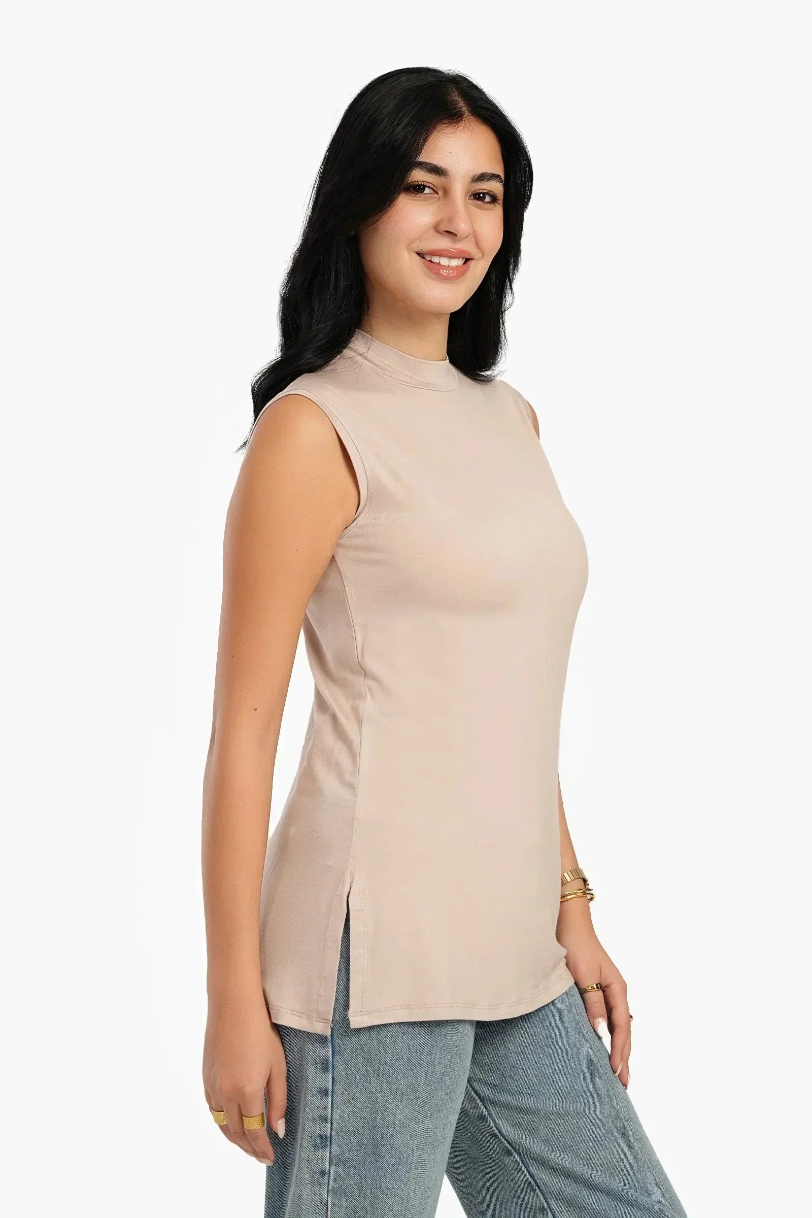 Carina - Sleek Viscose Sleeveless Top 1