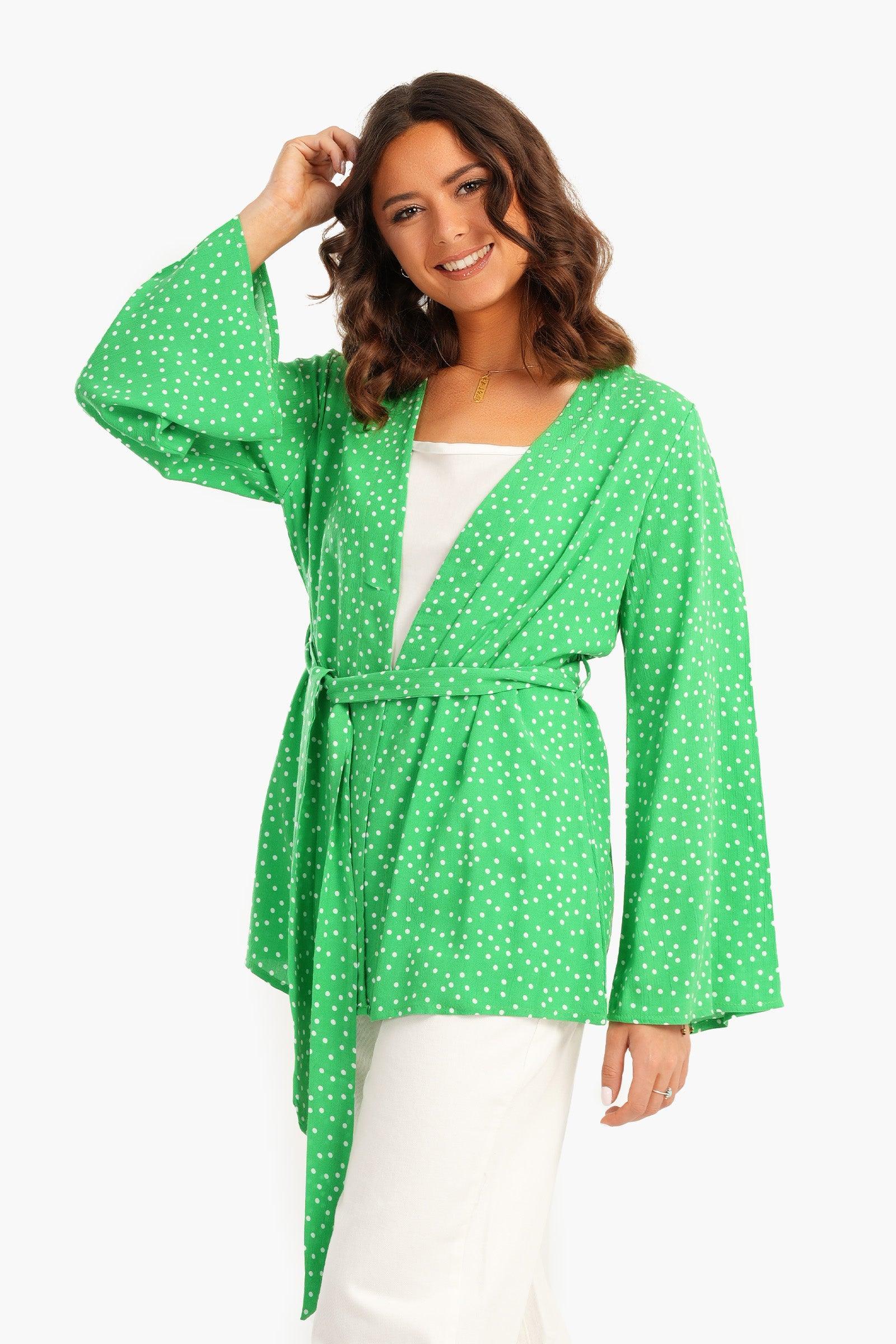 Clue - Dotted Kimono with Flared Sleeves 3