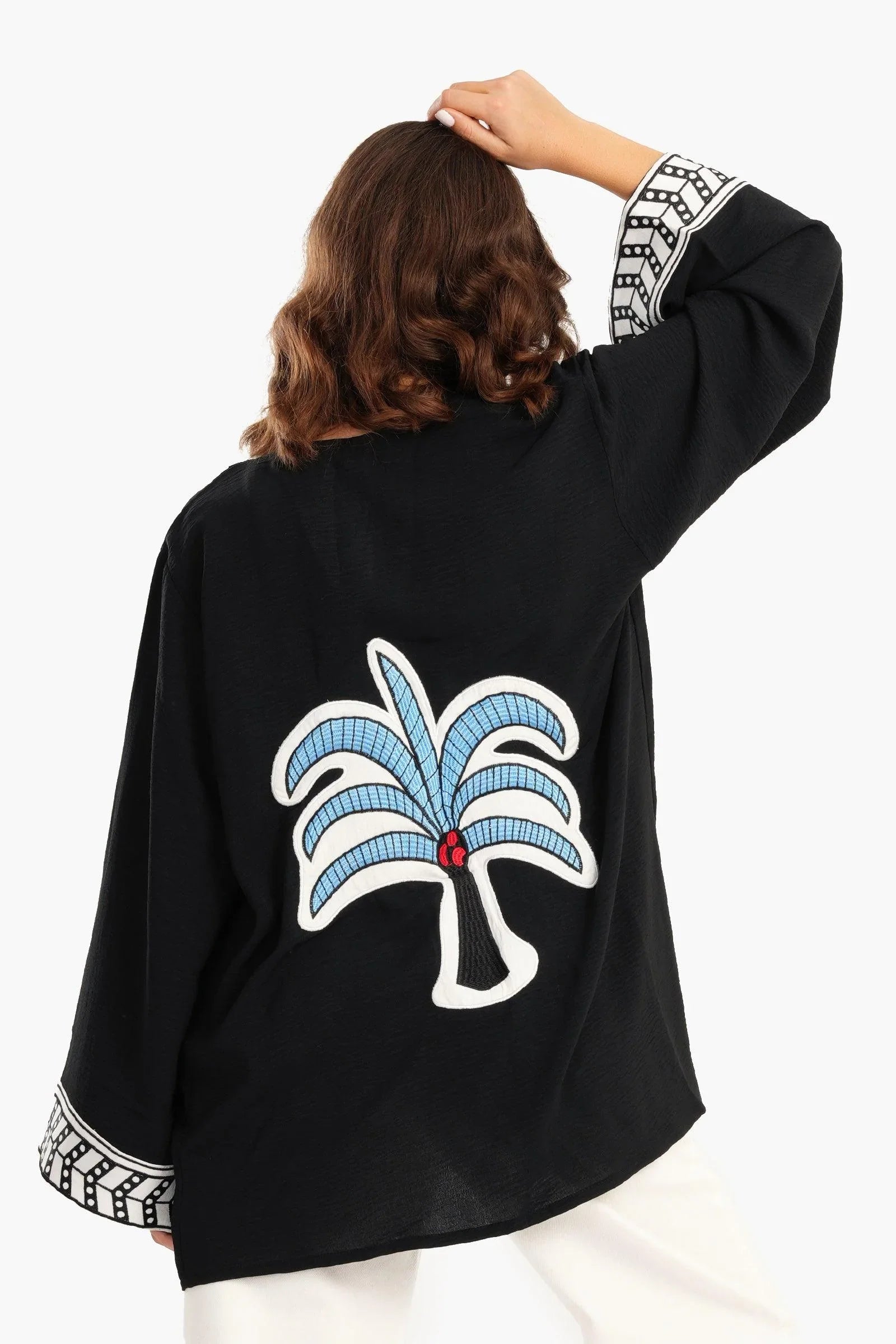 Clue - Back Palm Print Kimono 6