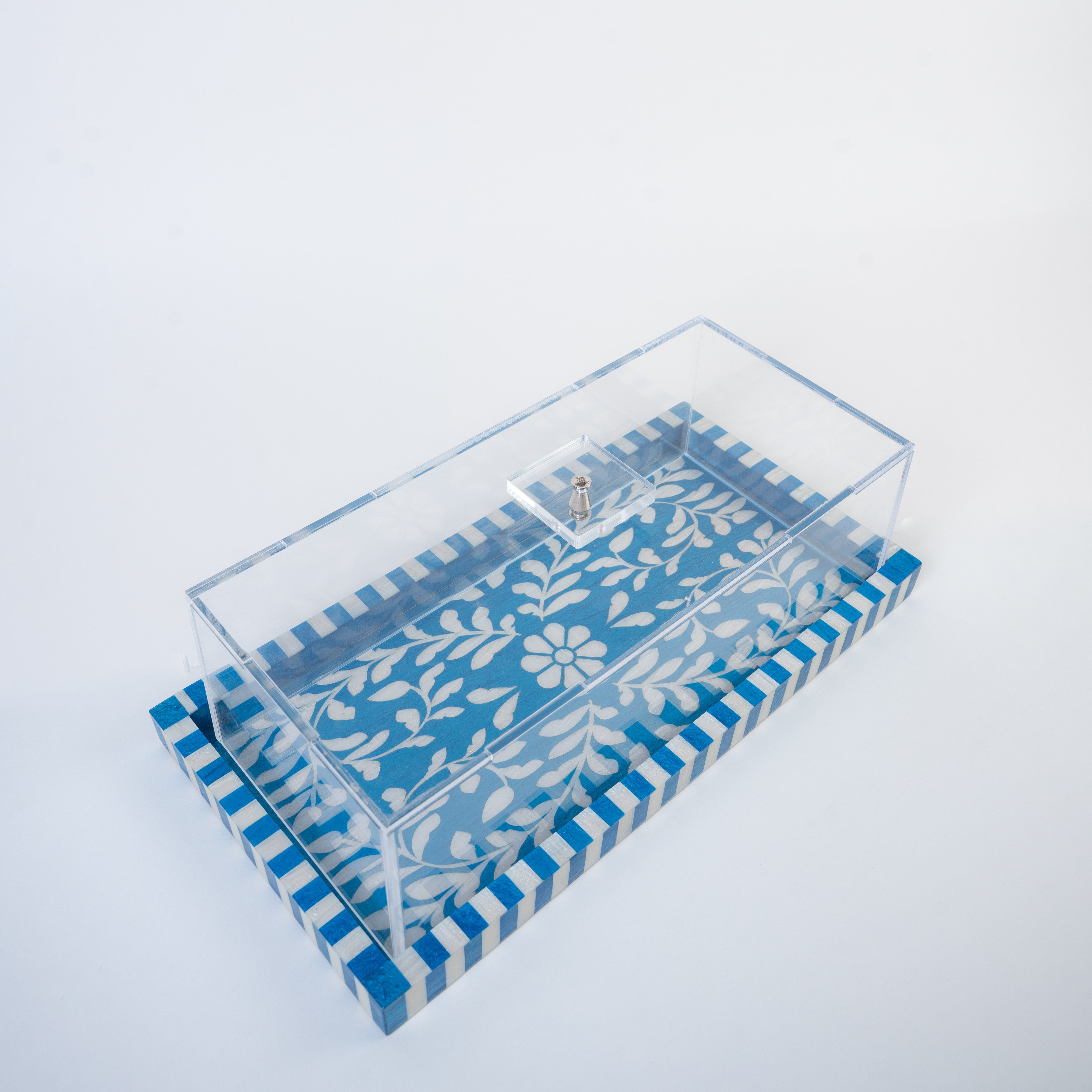 Lavender - Rectangular sadaf tray with cover 1