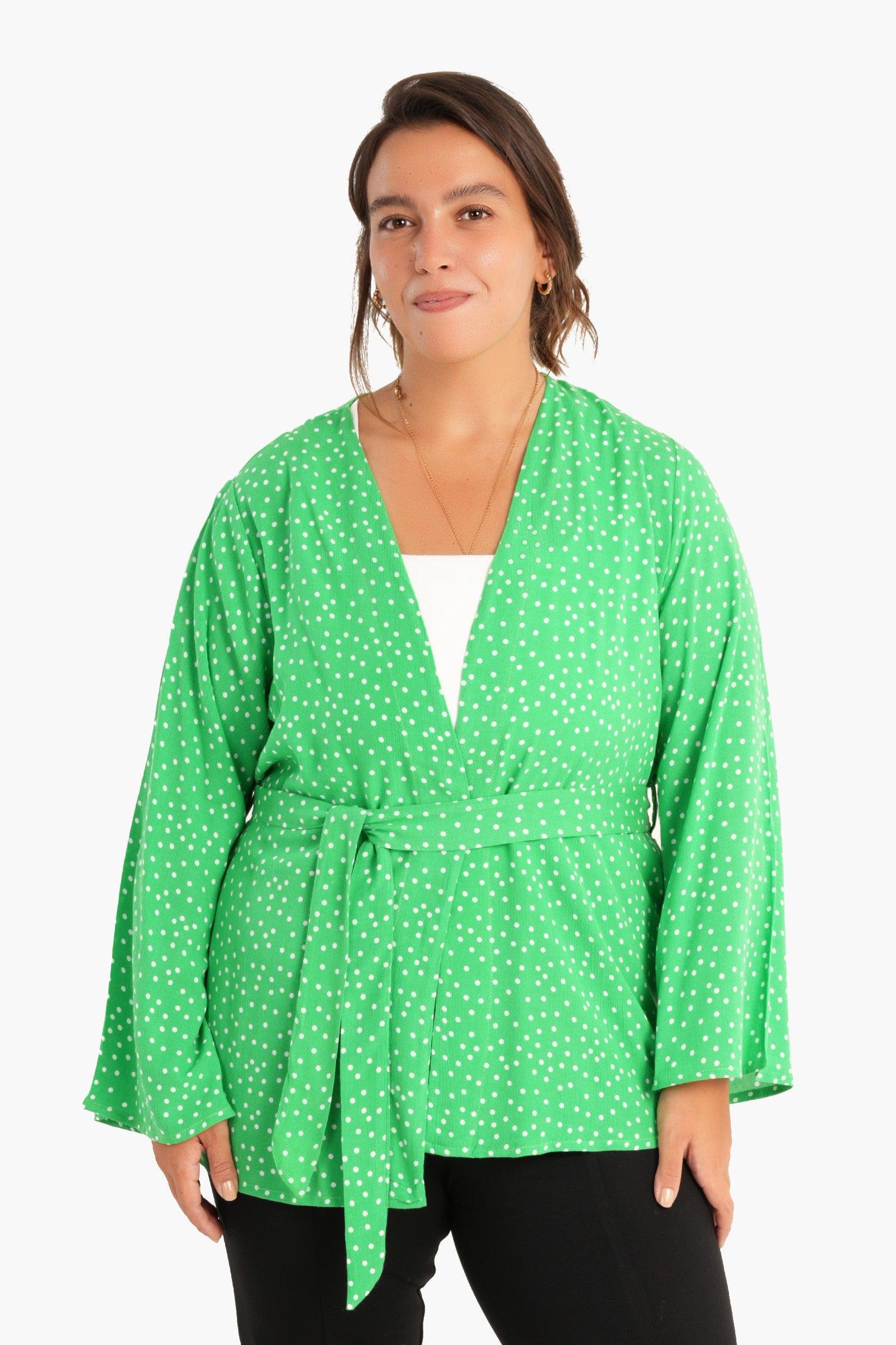 Clue - Dotted Kimono with Flared Sleeves 2