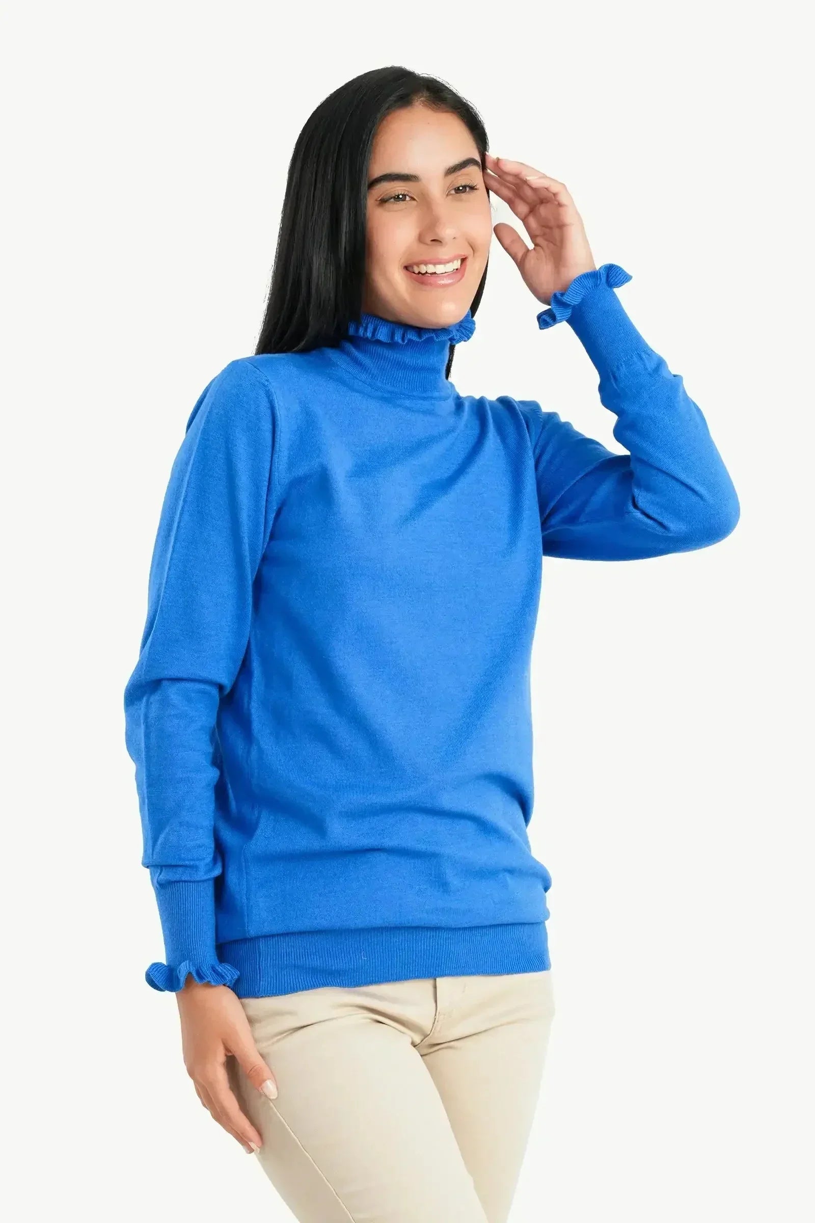 Carina - Pullover with Ruffled Neck & Cuffs 1