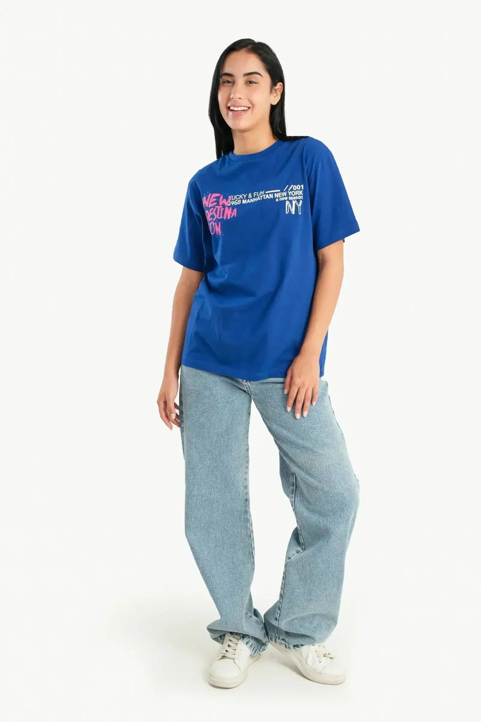 Carina - Printed Blue T-Shirt 5