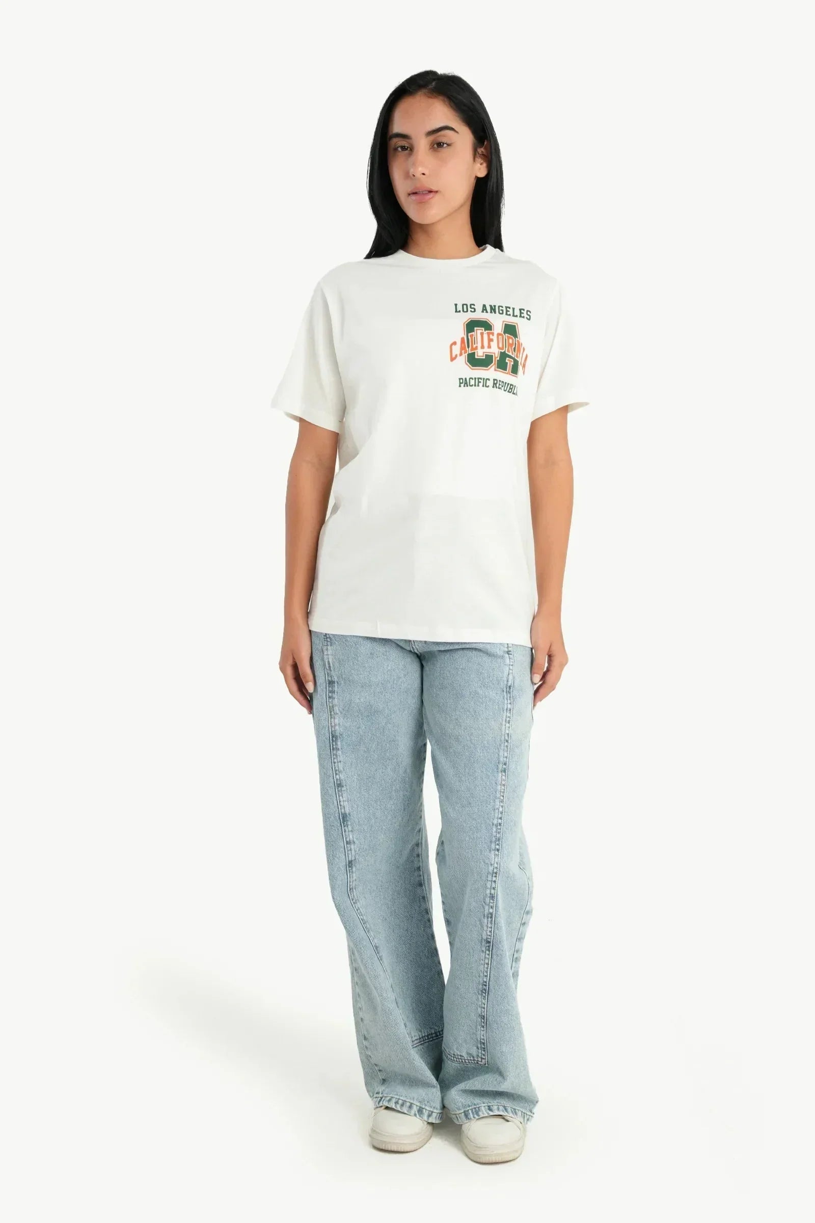 Carina - Cotton Off White T-Shirt 5
