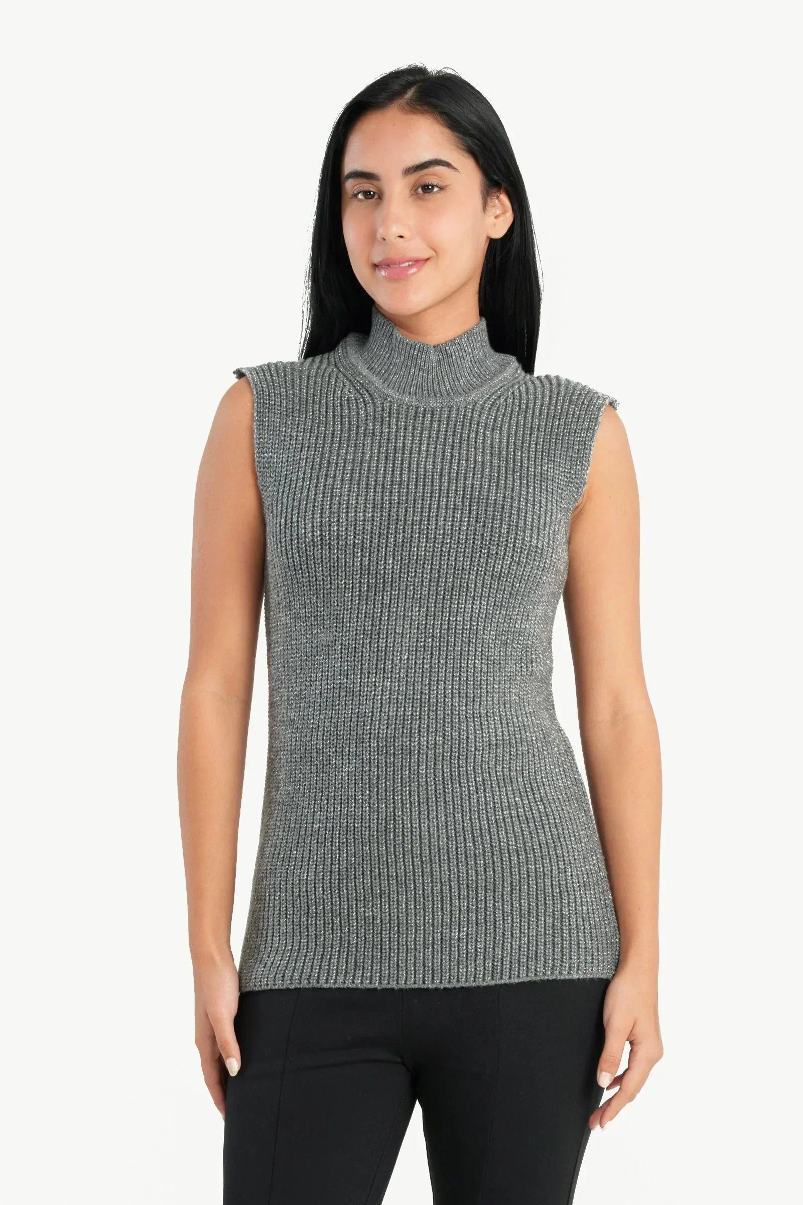 Carina - High Neck Ribbed Pullover 1