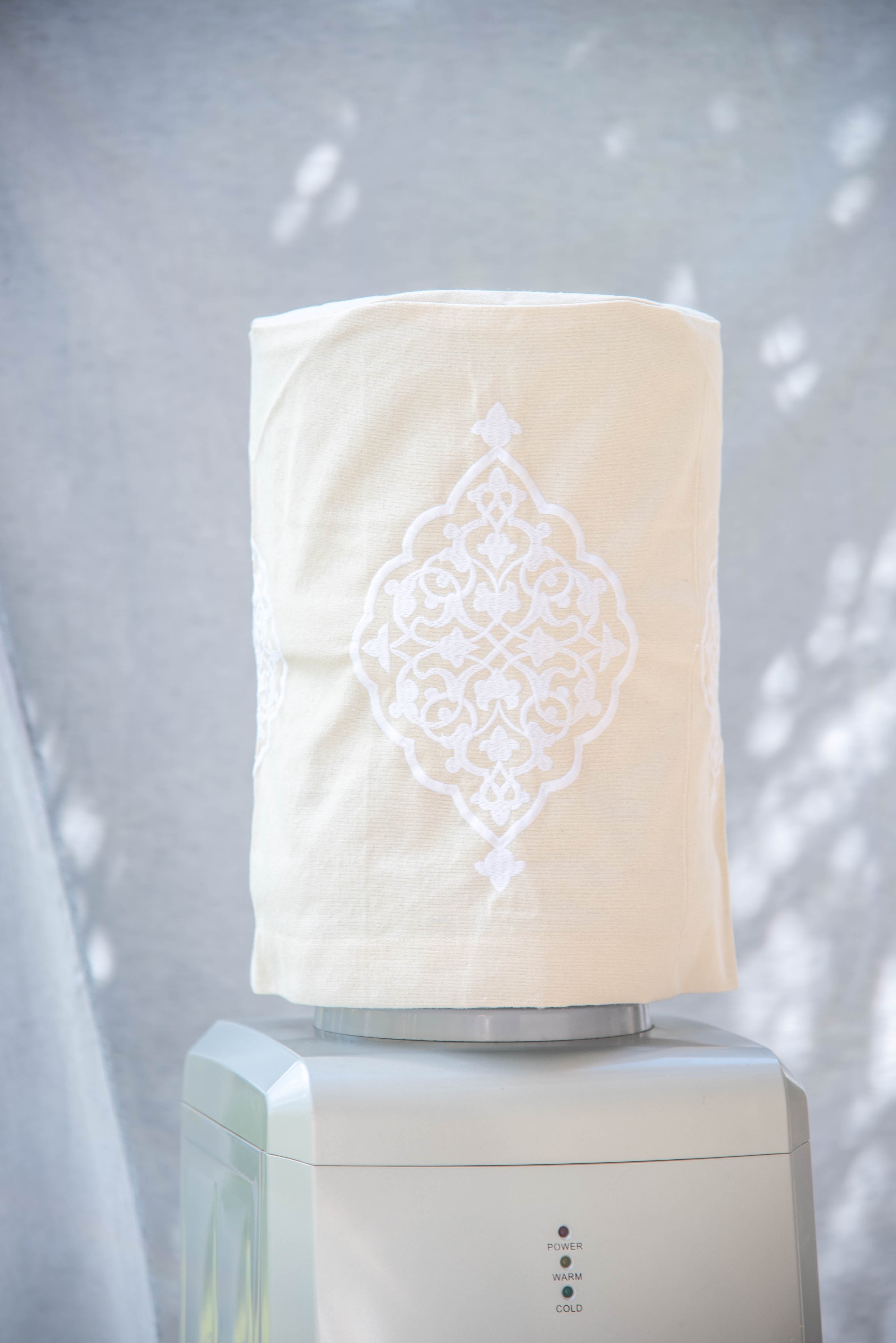 White Ramadan Arabesque Water Dispenser Gallon Cover - Ticas 1