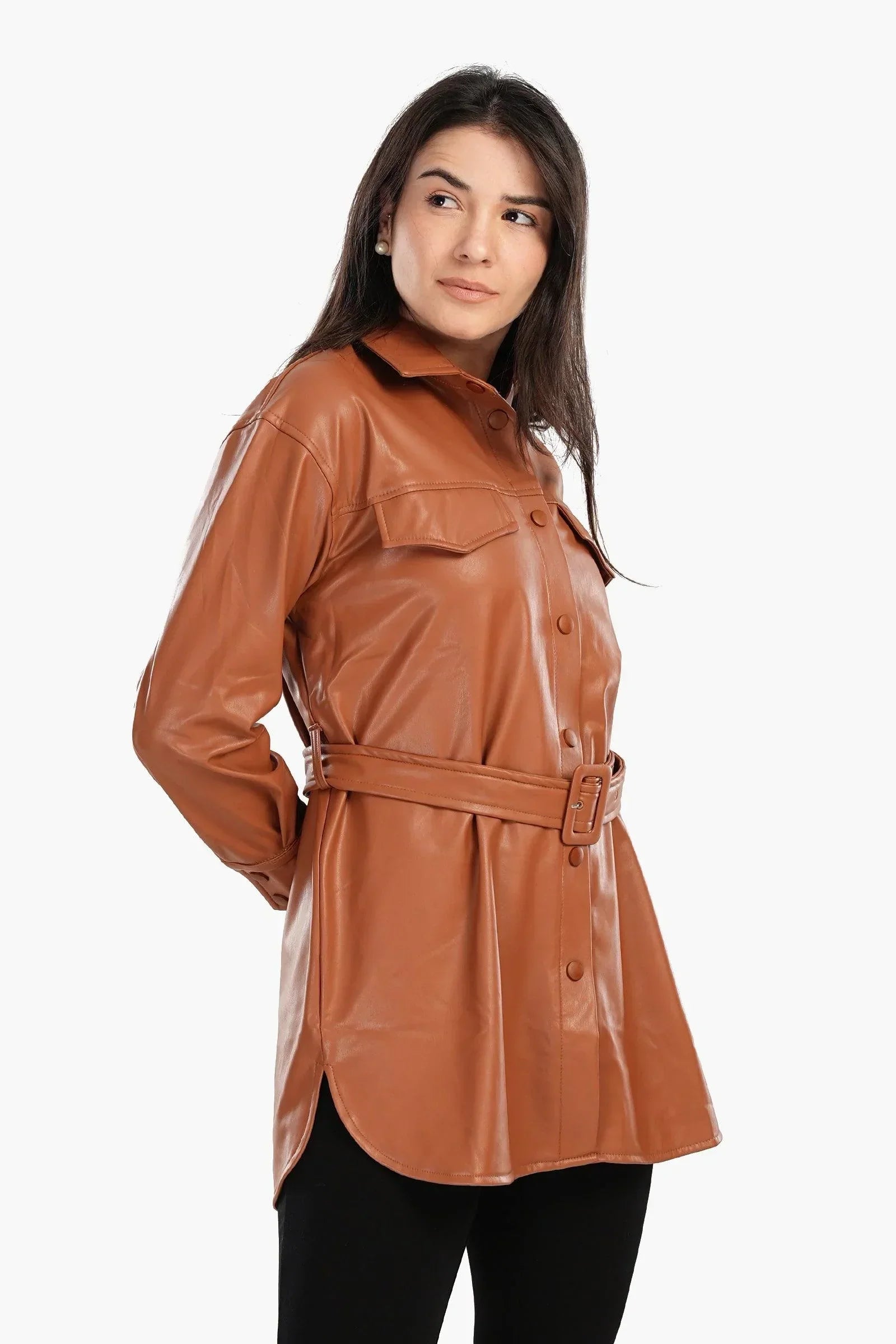 Clue - Leather Shirt with Waist Belt 4