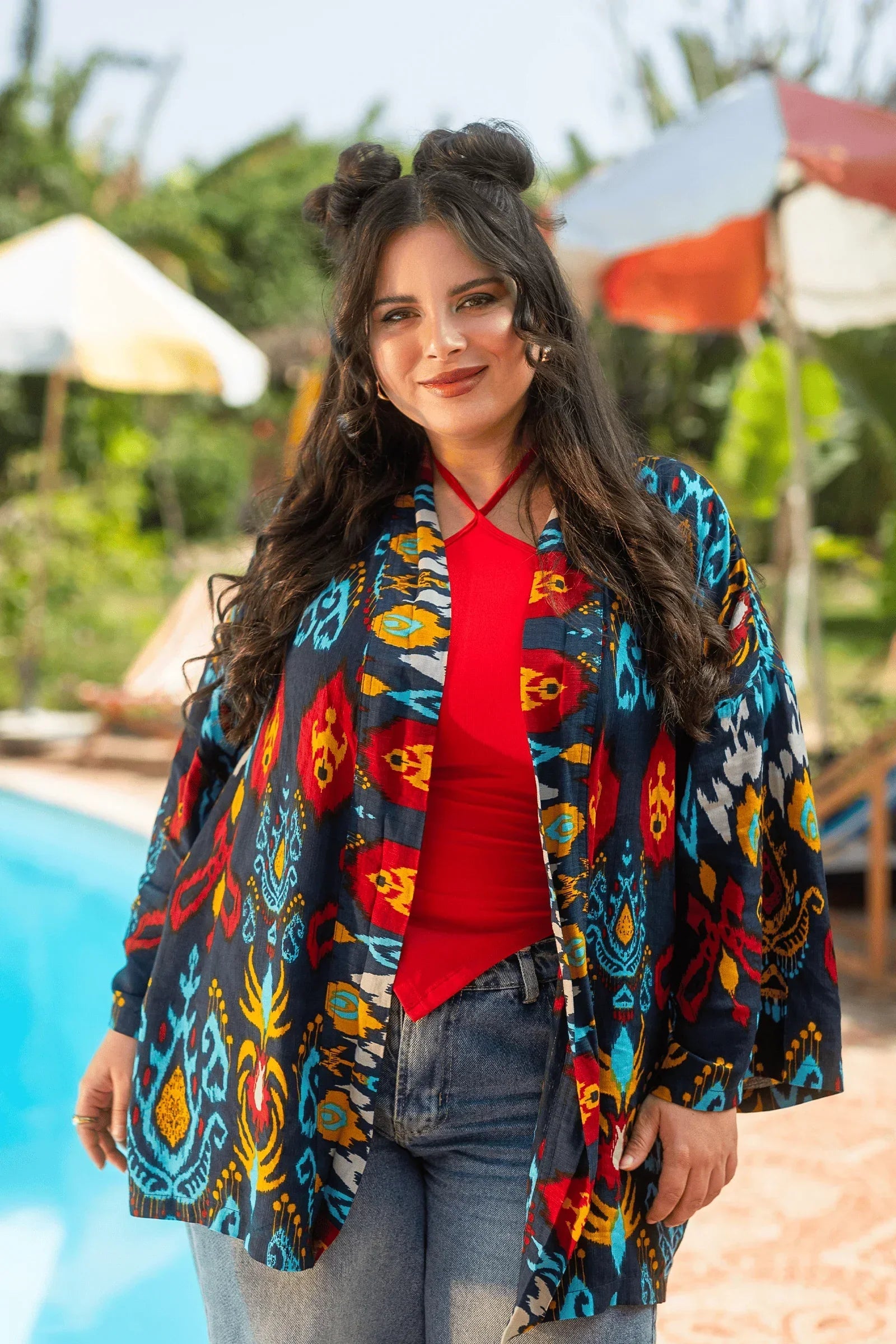 Clue - Elegant Printed Cardigan 1