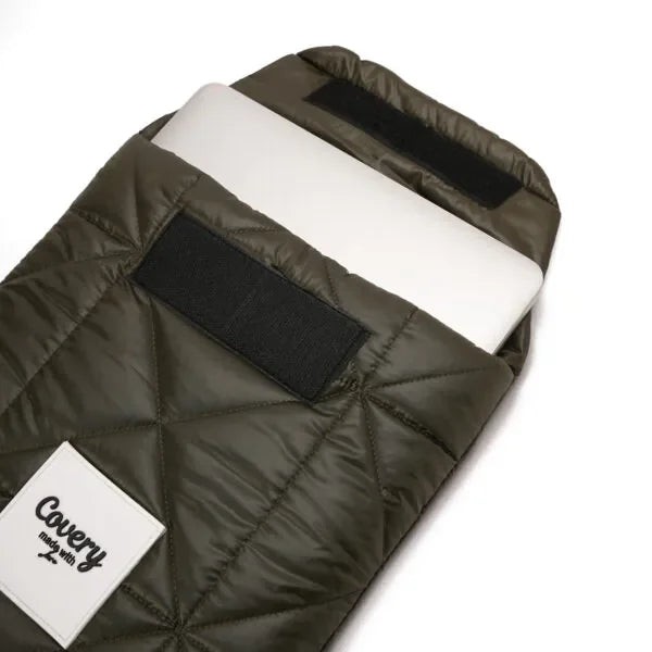 Covery - Olive Puffy Laptop Sleeve 4