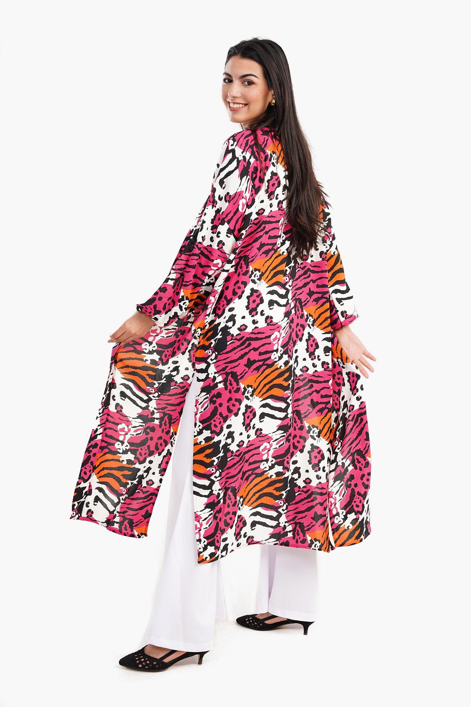 Clue - Crepe Colored Long Kimono 1