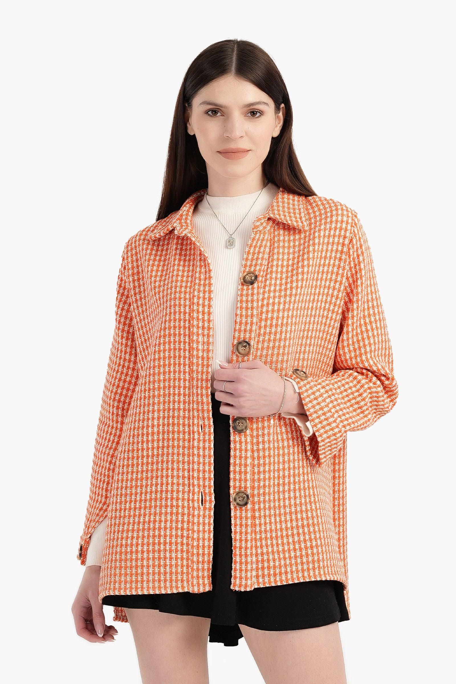 Tweed Button Closure Shirt - Clue 10