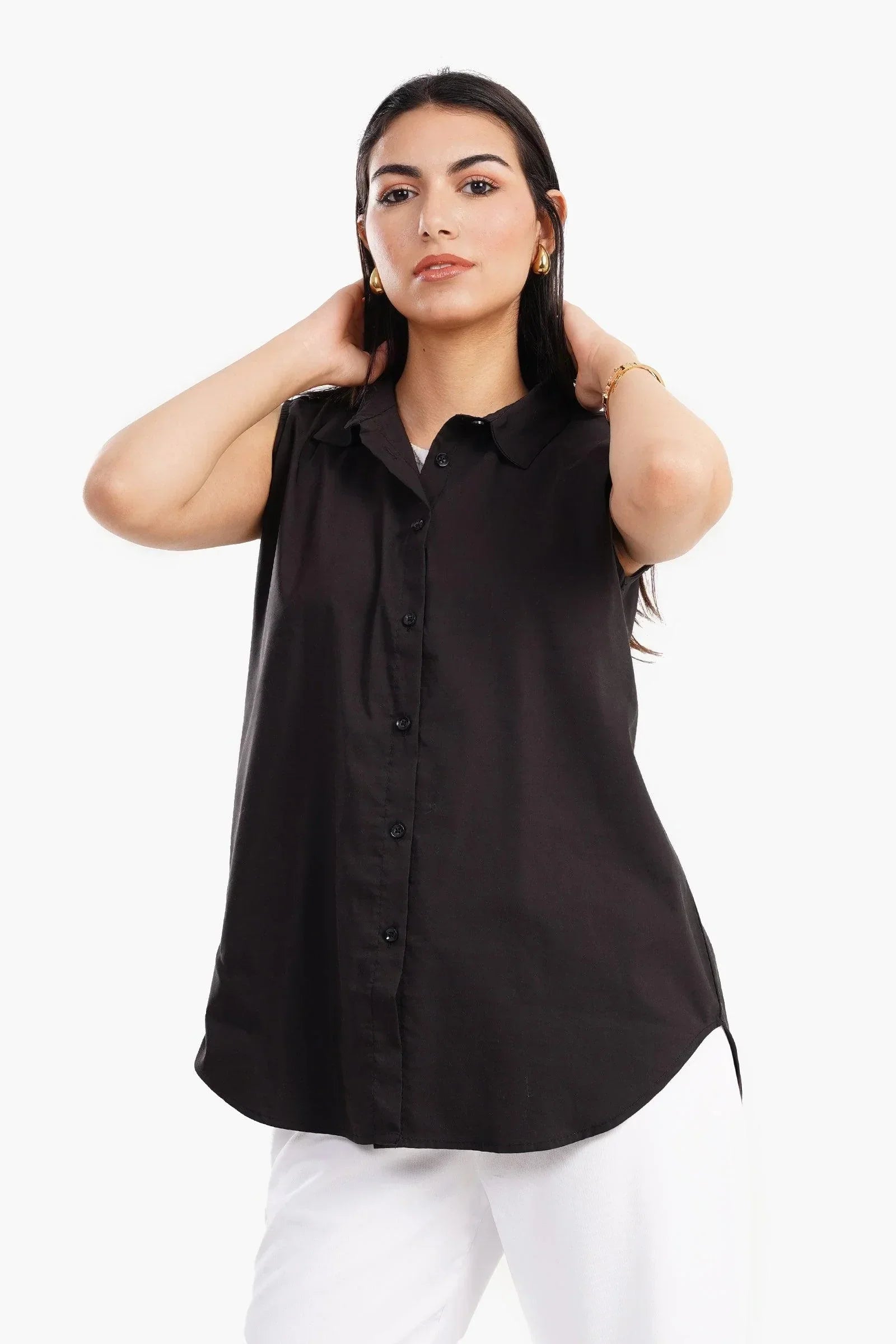 Clue - Poplin Sleeveless Shirt 1