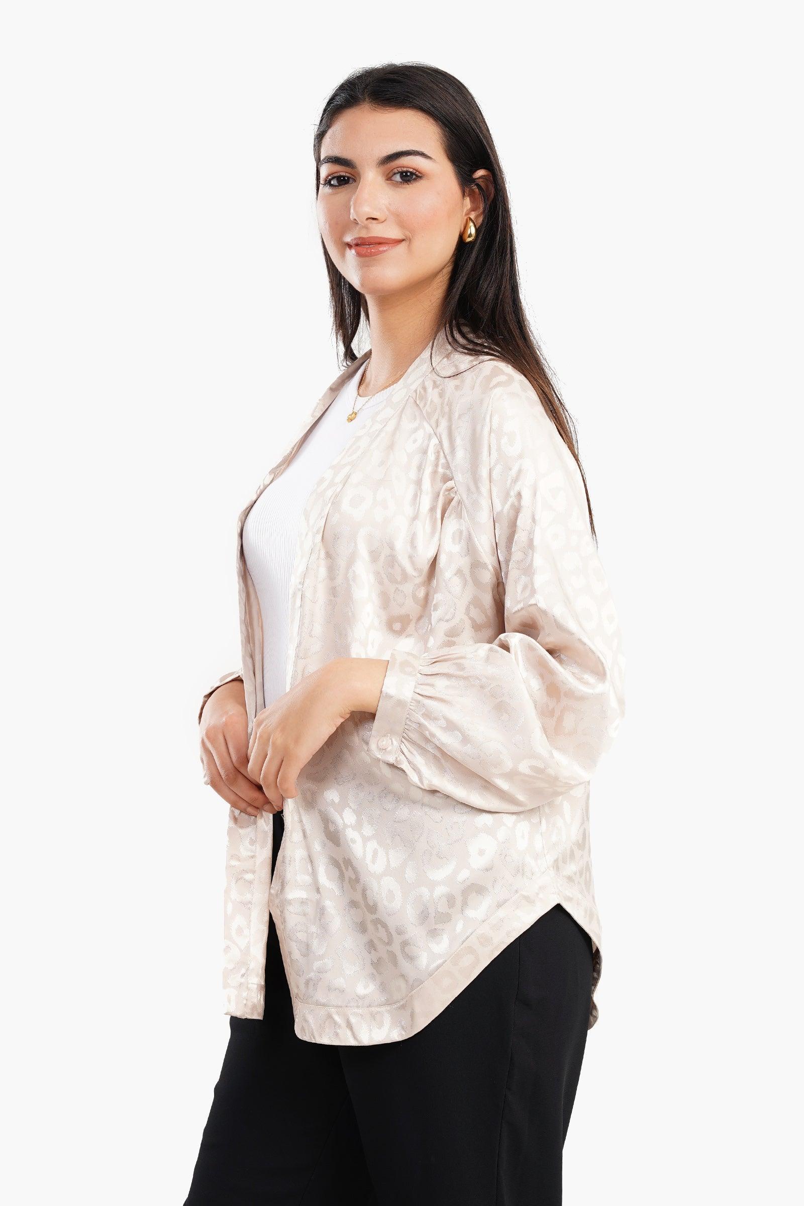 Clue - Open Front Satin Cardigan 3