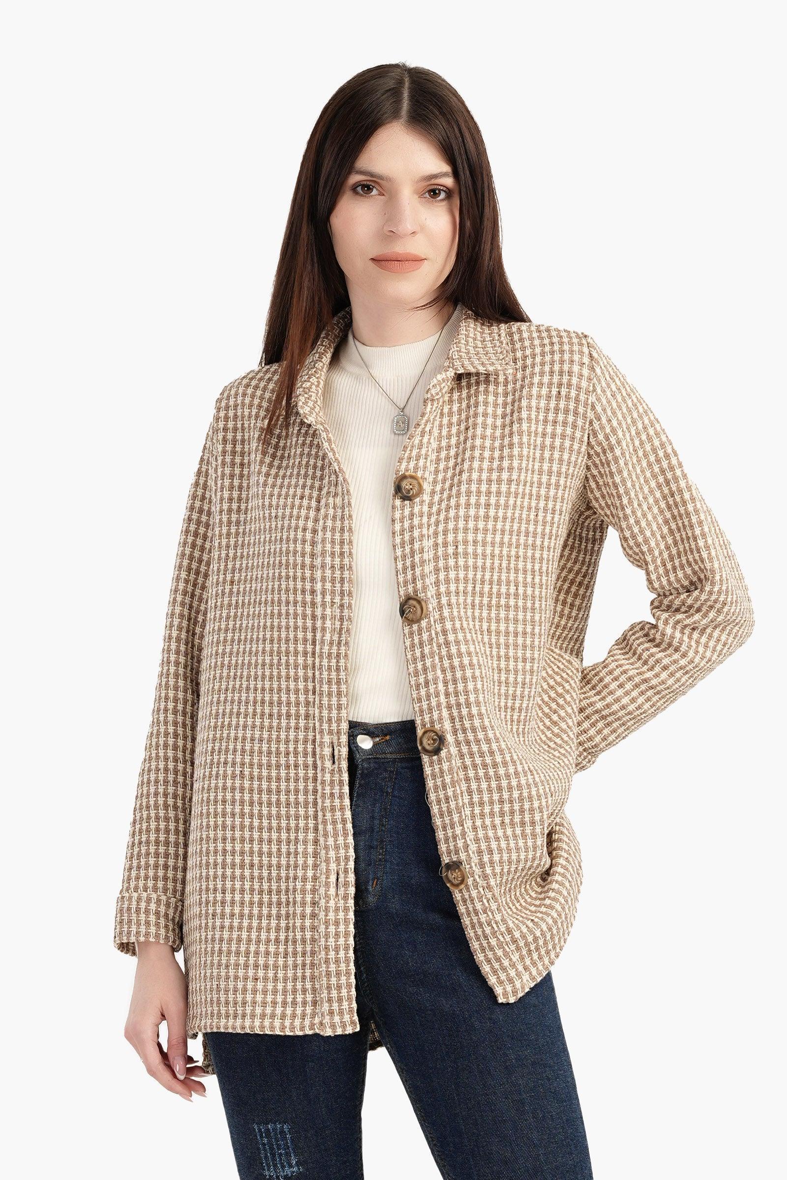 Clue - Tweed Button Closure Shirt 4