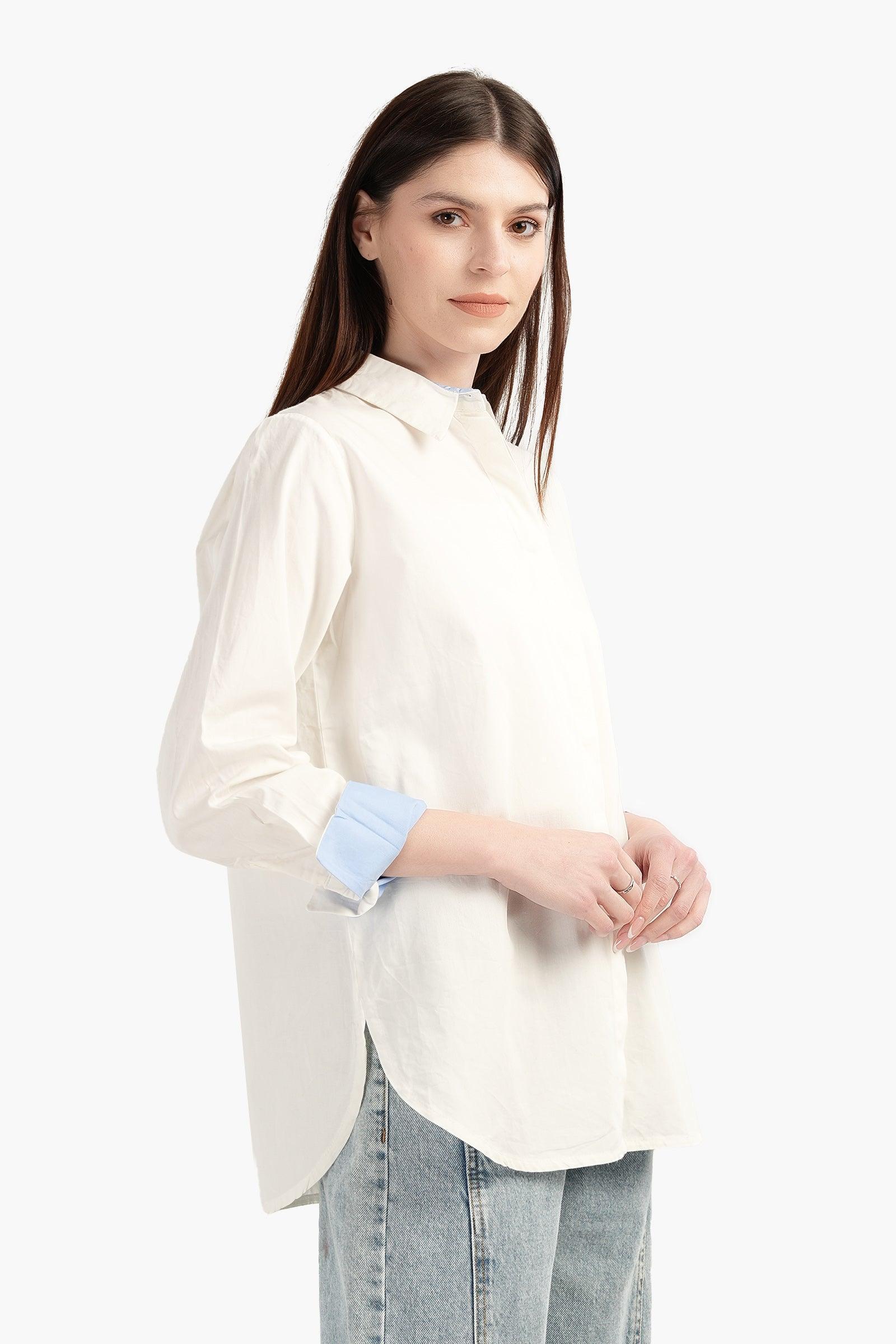 Clue - Poplin Shirt with Side Vents 1
